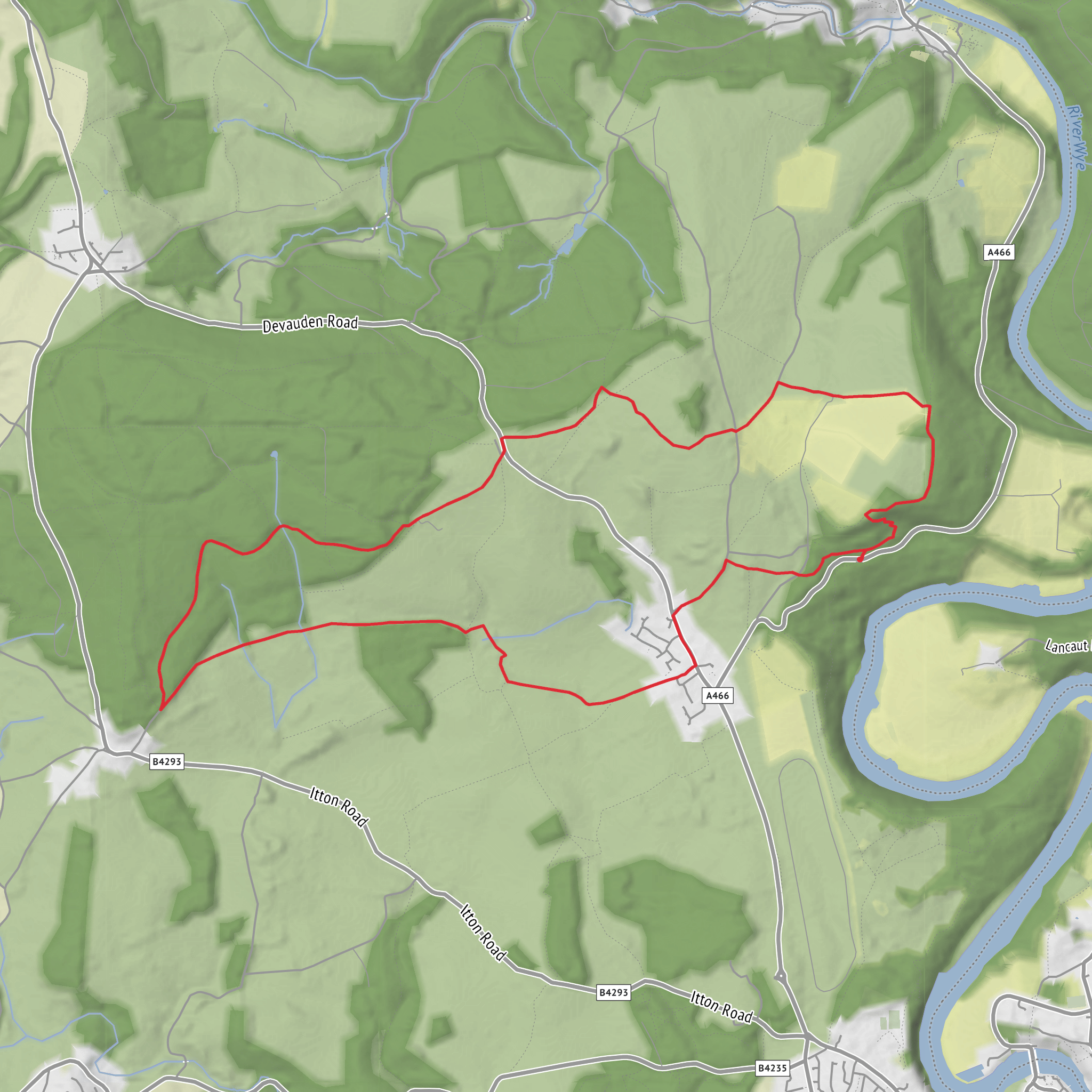 Chepstow Park Wood and Pilmoore Wood Loop mobile static map
