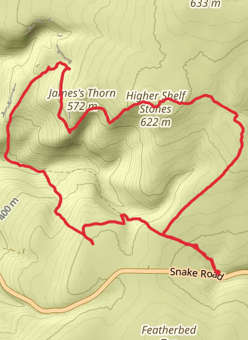 High Peak Hiking mobile static map