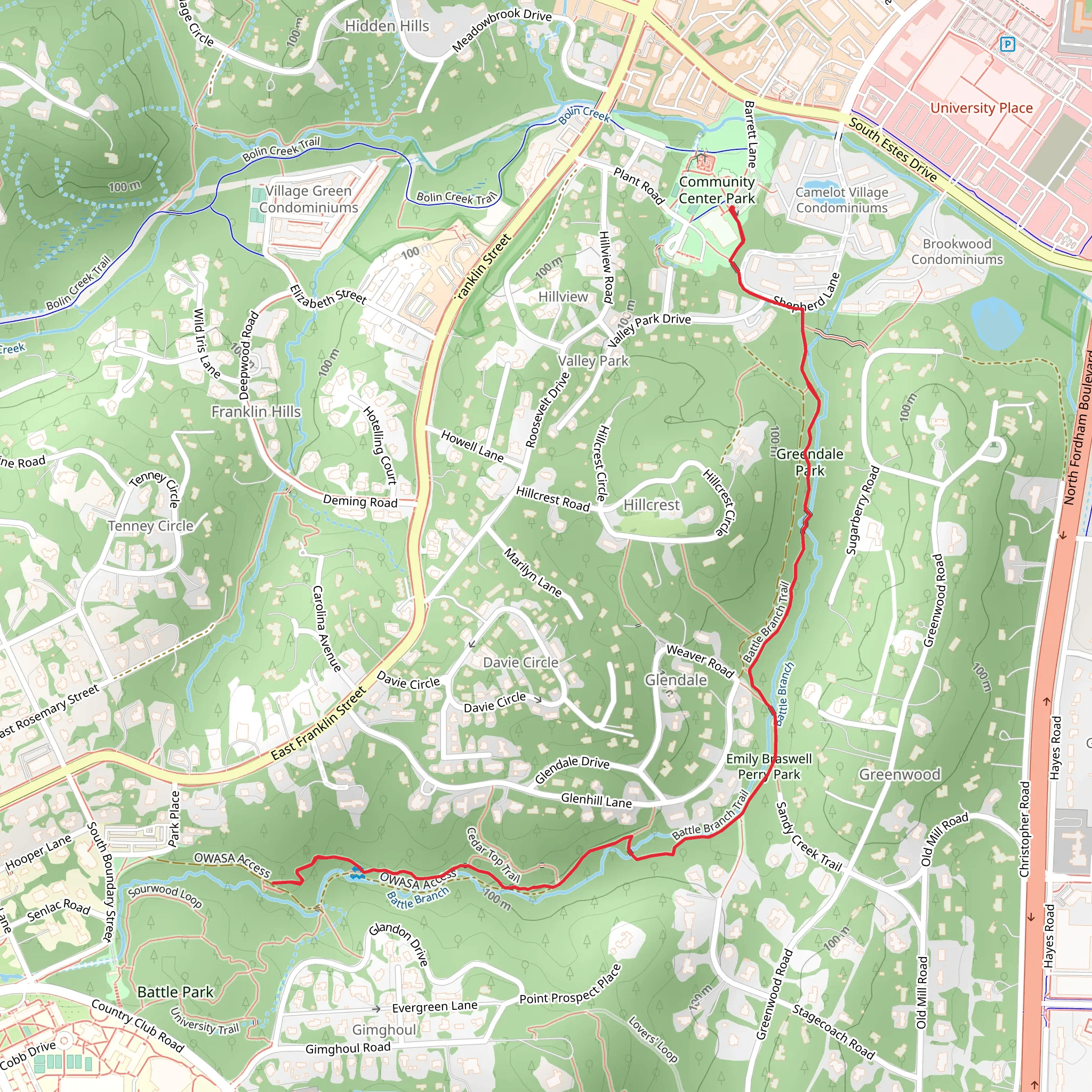 Bent Beech Trail mobile static map