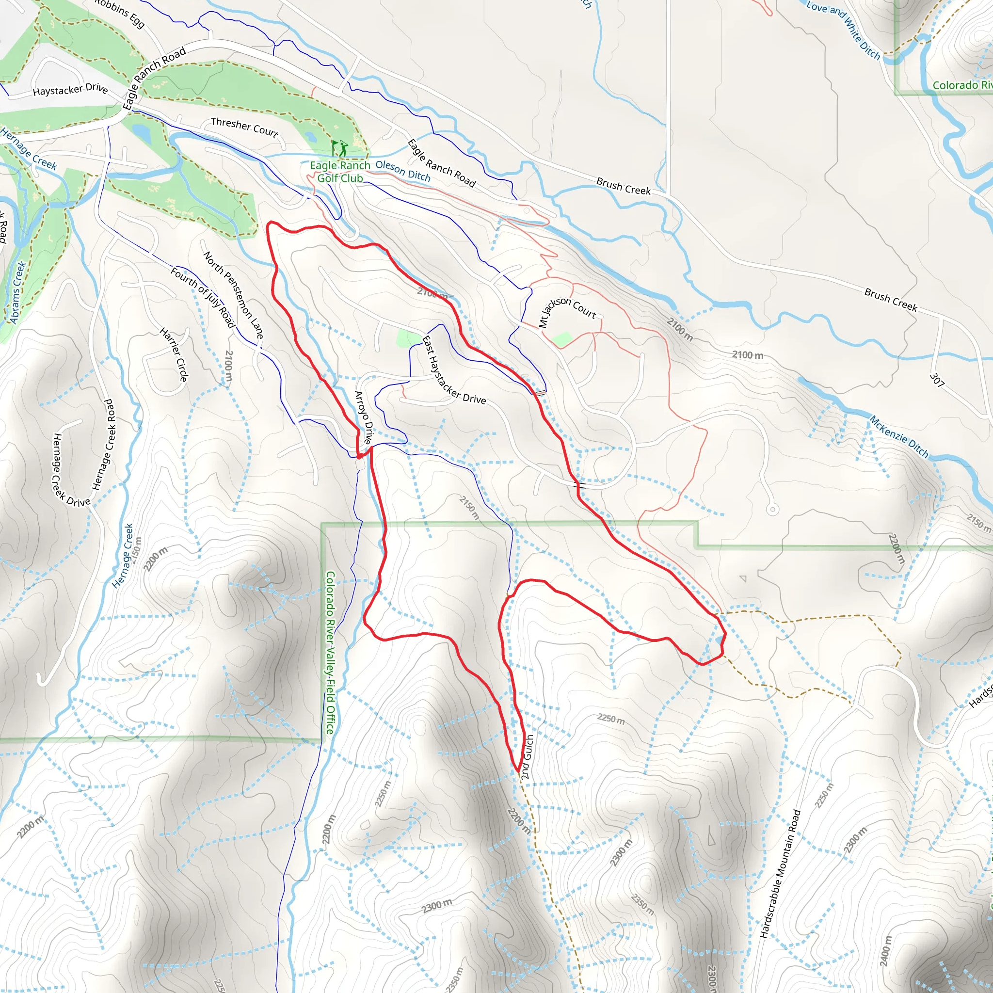 Turnip Head, Mayer Gulch and Bailey Loop mobile static map