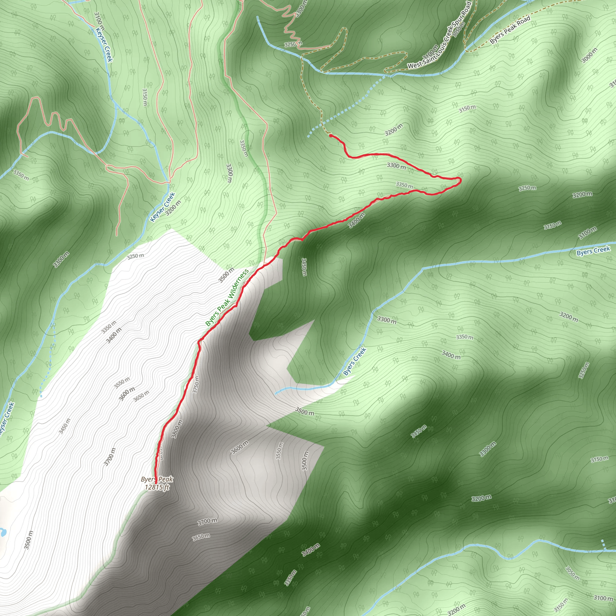 Byers Peak Trail mobile static map