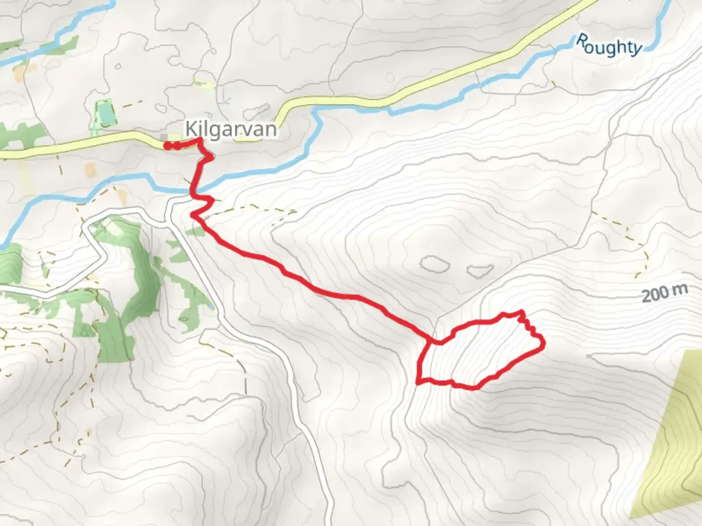 An image depicting the trail Kilbanow Mountain Loop and its surrounding area.