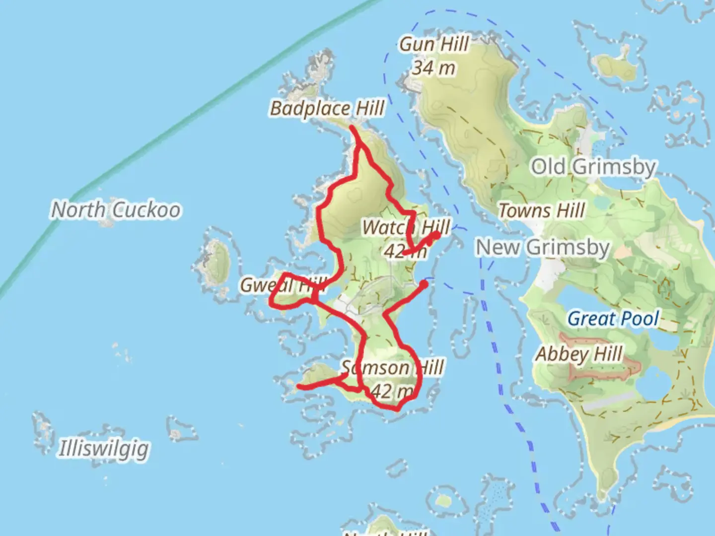 An image depicting the trail Bryher and its surrounding area.