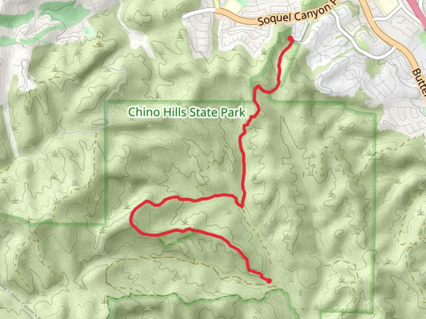 An image depicting the trail Sidewinder Trail and Raptor Ridge Trail and its surrounding area.