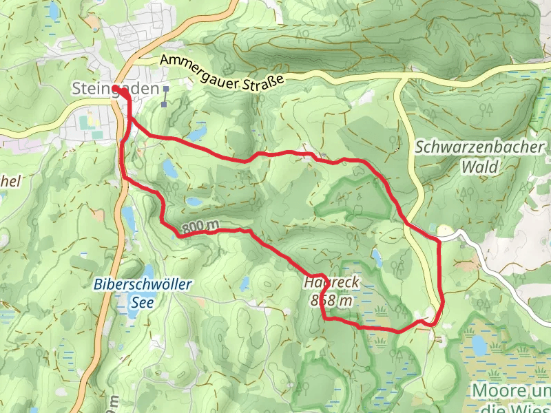 Haareck via Schlögelmühlstraße and ST2 Brettleweg