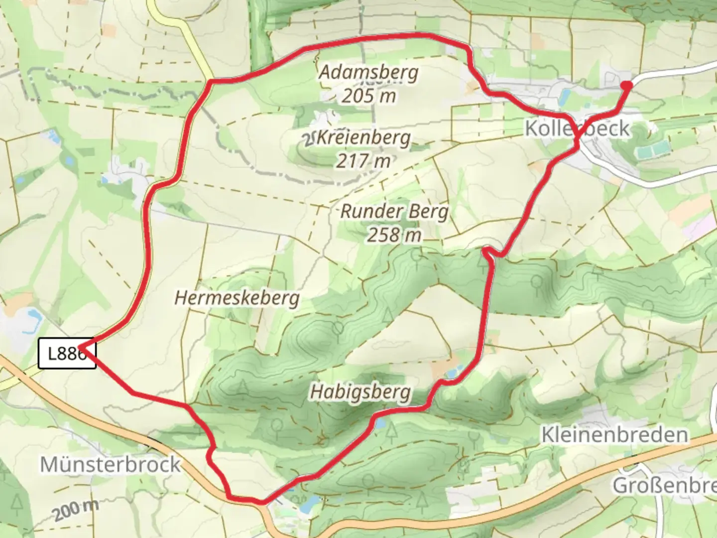 An image depicting the trail Niesetalweg and Burgensteig Loop and its surrounding area.