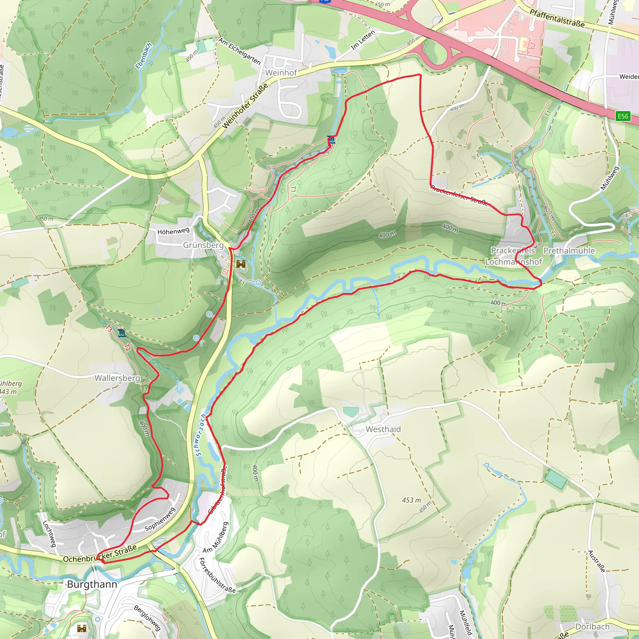 Altdorf and Burgthann 7 Loop mobile static map