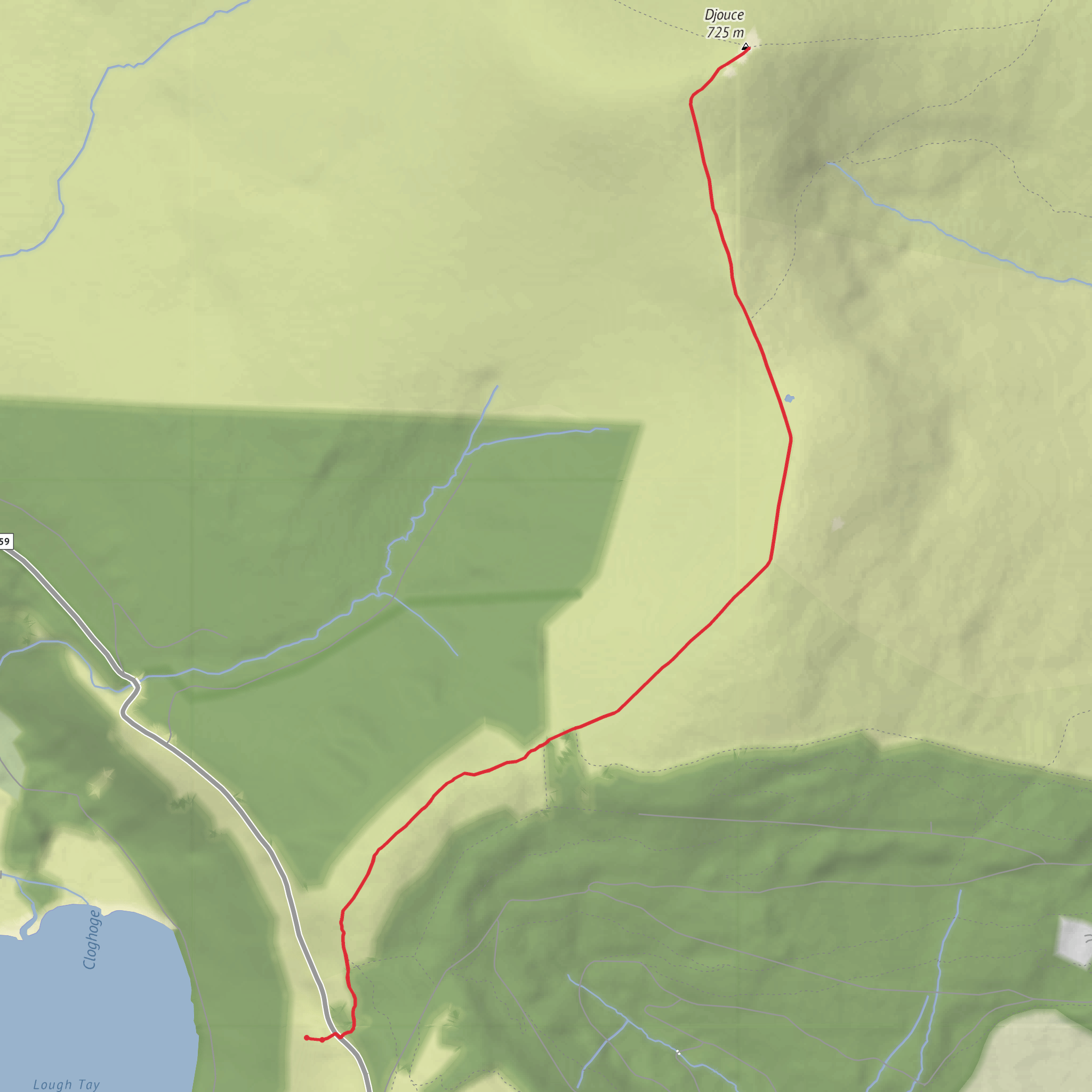 Wicklow Way JB Malone to Djouce mobile static map