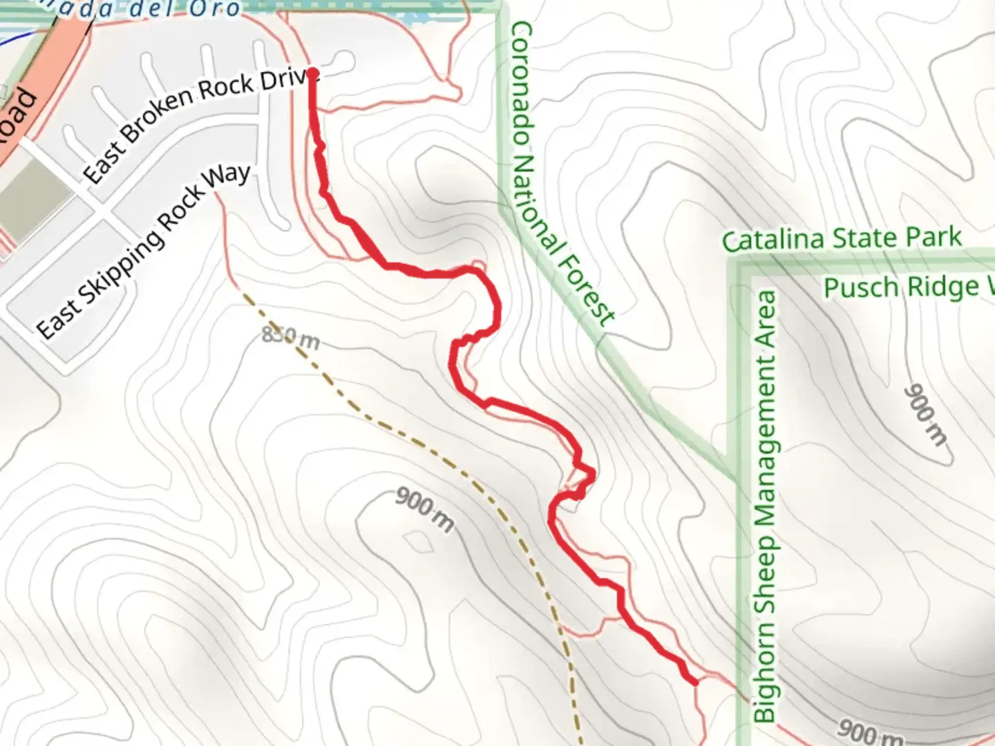 An image depicting the trail East Broken Rock Drive Walk - South and its surrounding area.