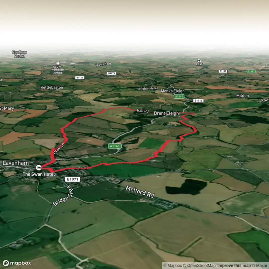 An image depicting the trail Hike from Lavenham and its surrounding area.