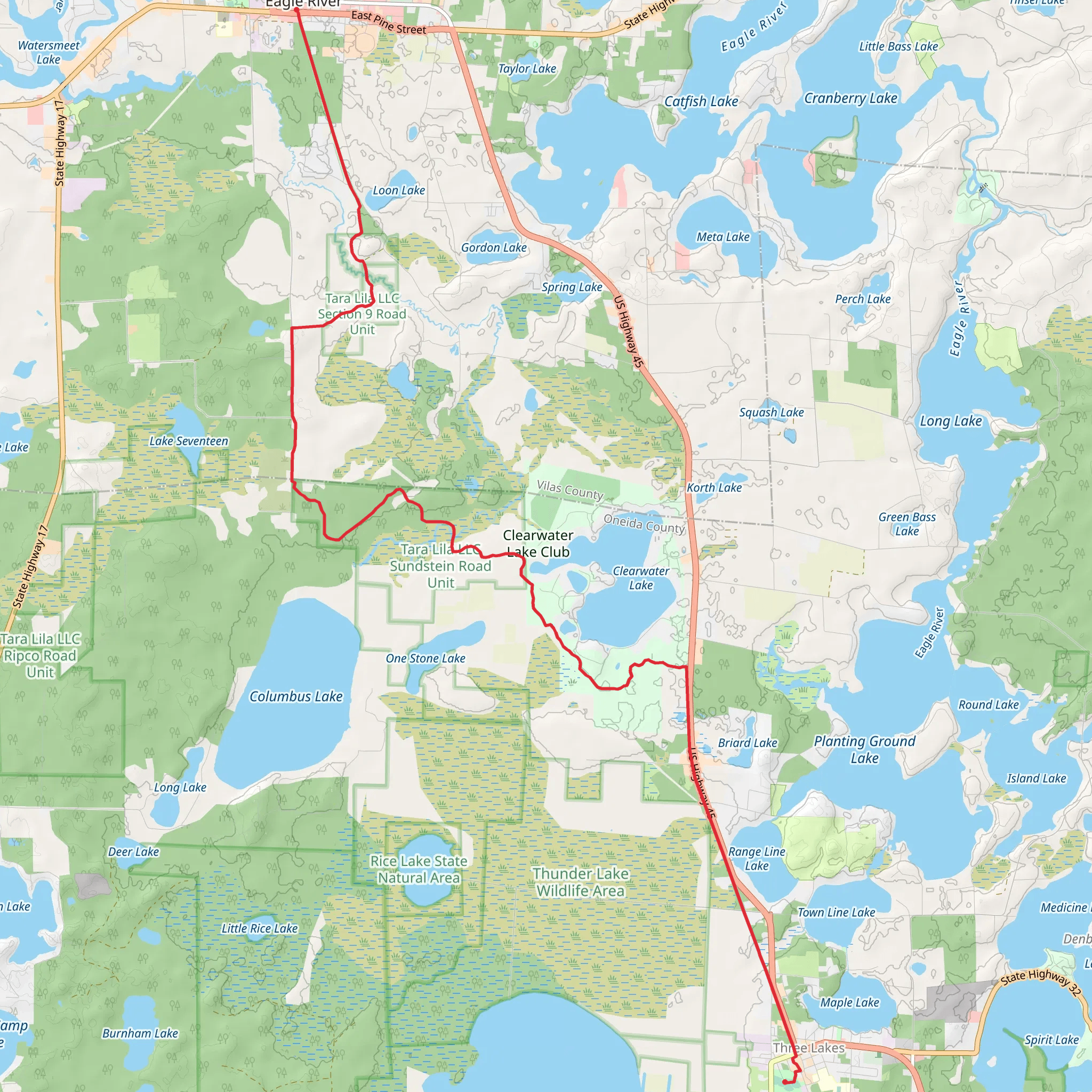 Eagle Trail and Three Eagle Trail mobile static map