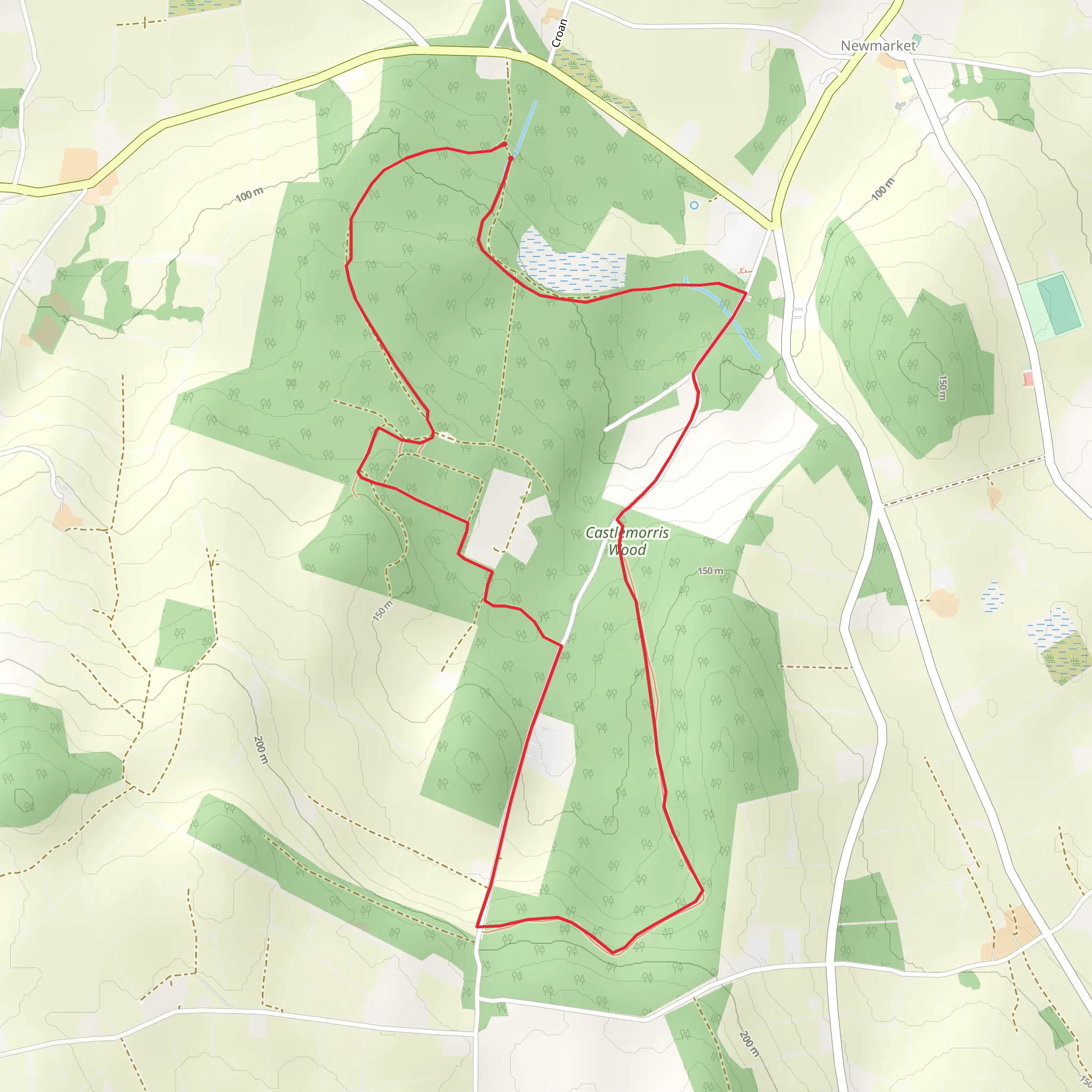 Castlemorris Wood Loop mobile static map