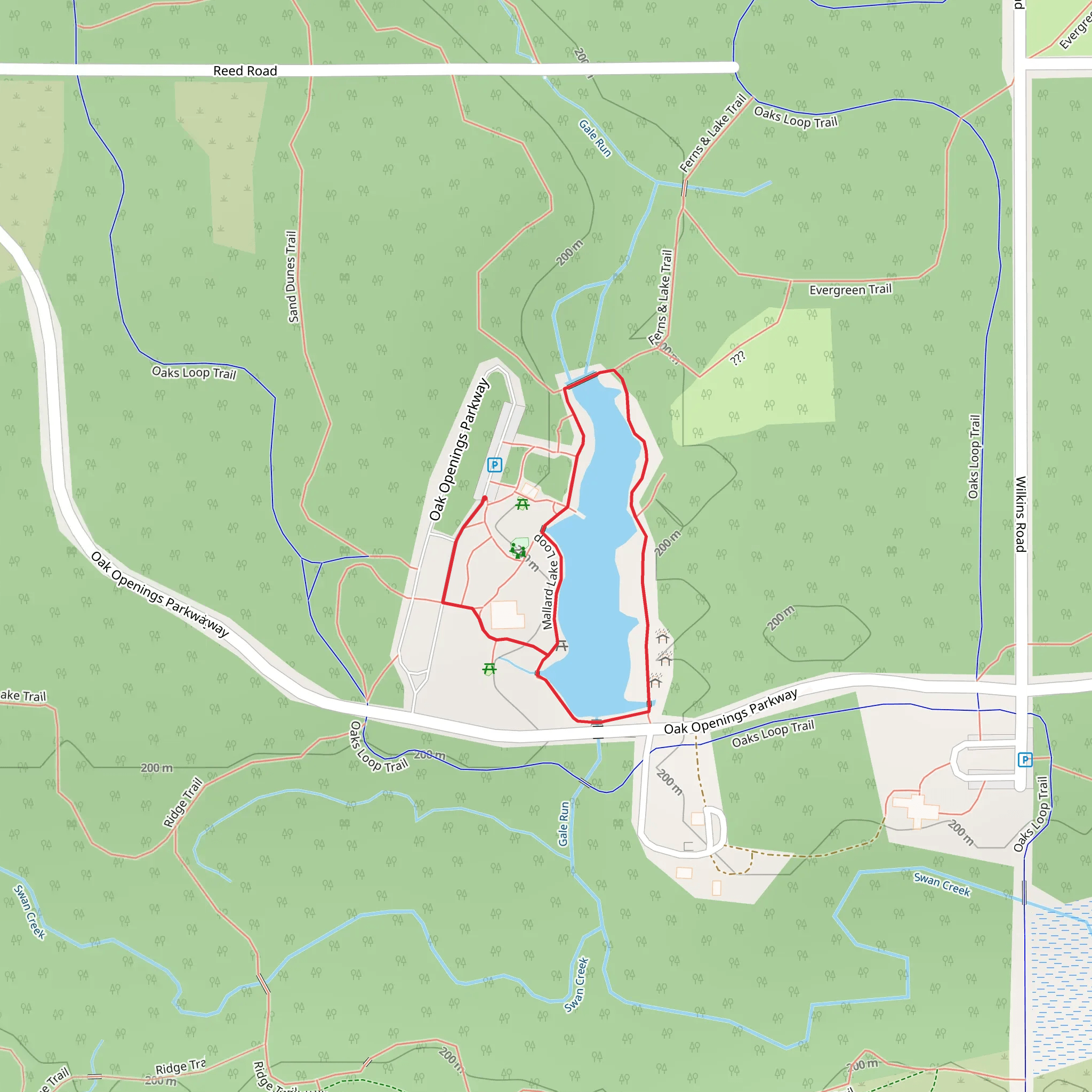 Mallard Lake Loop mobile static map
