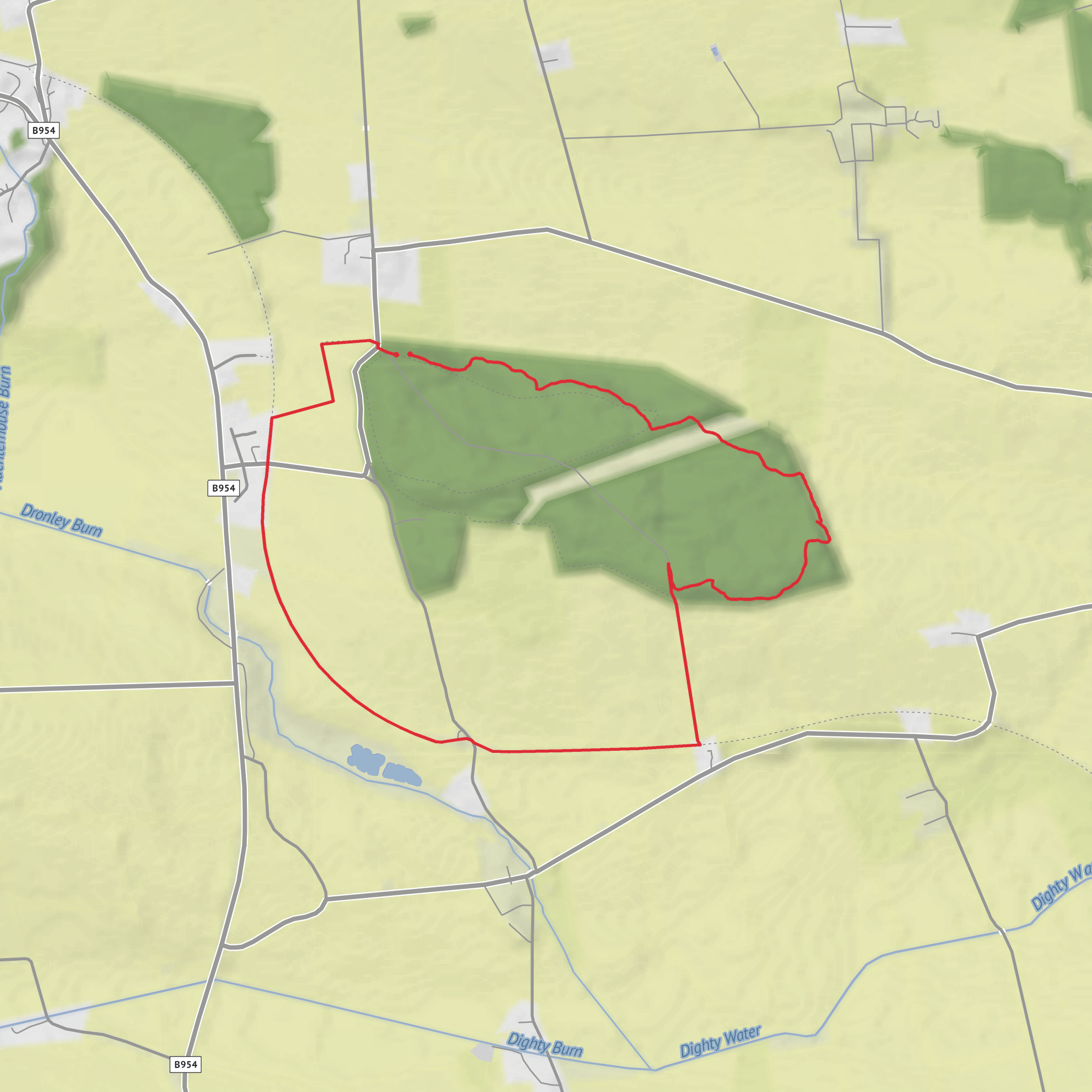 Railway path and Dronley Woods mobile static map