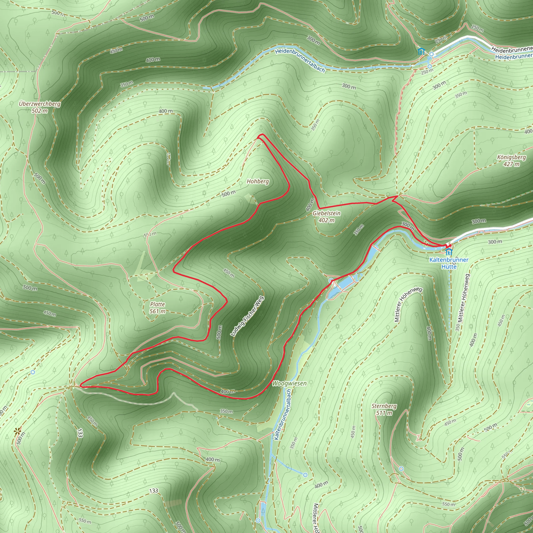 Pfaelzer Natur Freundeweg and Pfaelzerwald Weiss Roter Balken mobile static map