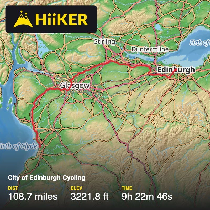 A map preview of the recording Edinburgh, Colinton tunnel,Falkirk wheel to Ayr. .