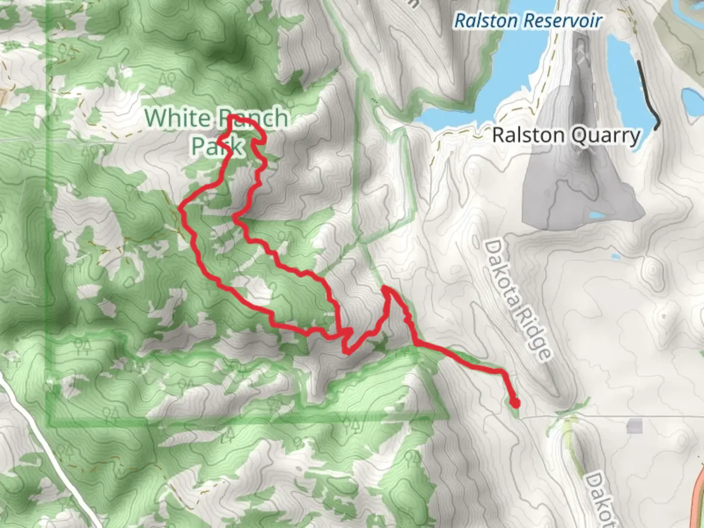 An image depicting the trail Shorthorn Trail and Belcher Hill Loop Trail and its surrounding area.