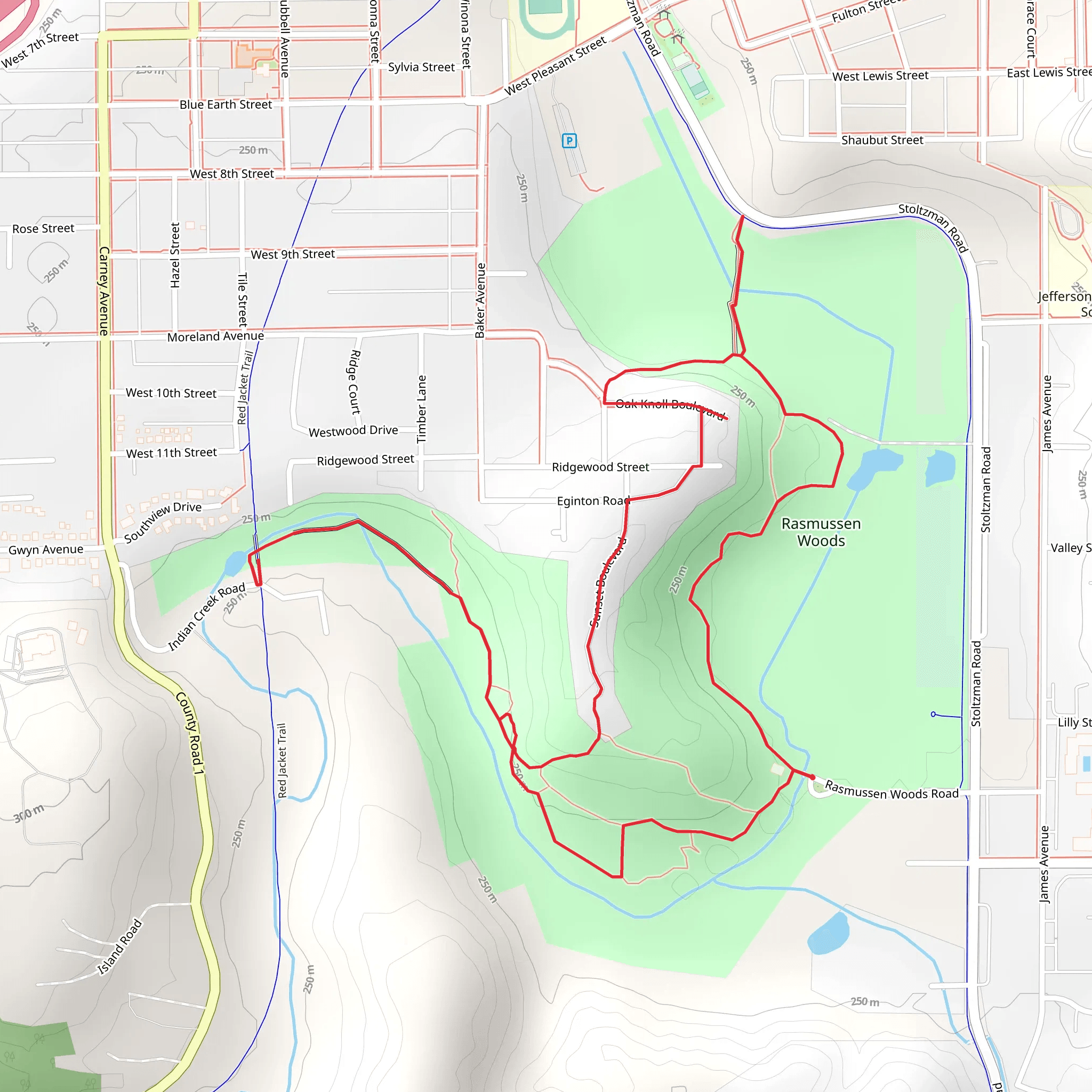 Rosmussen Woods Loop mobile static map