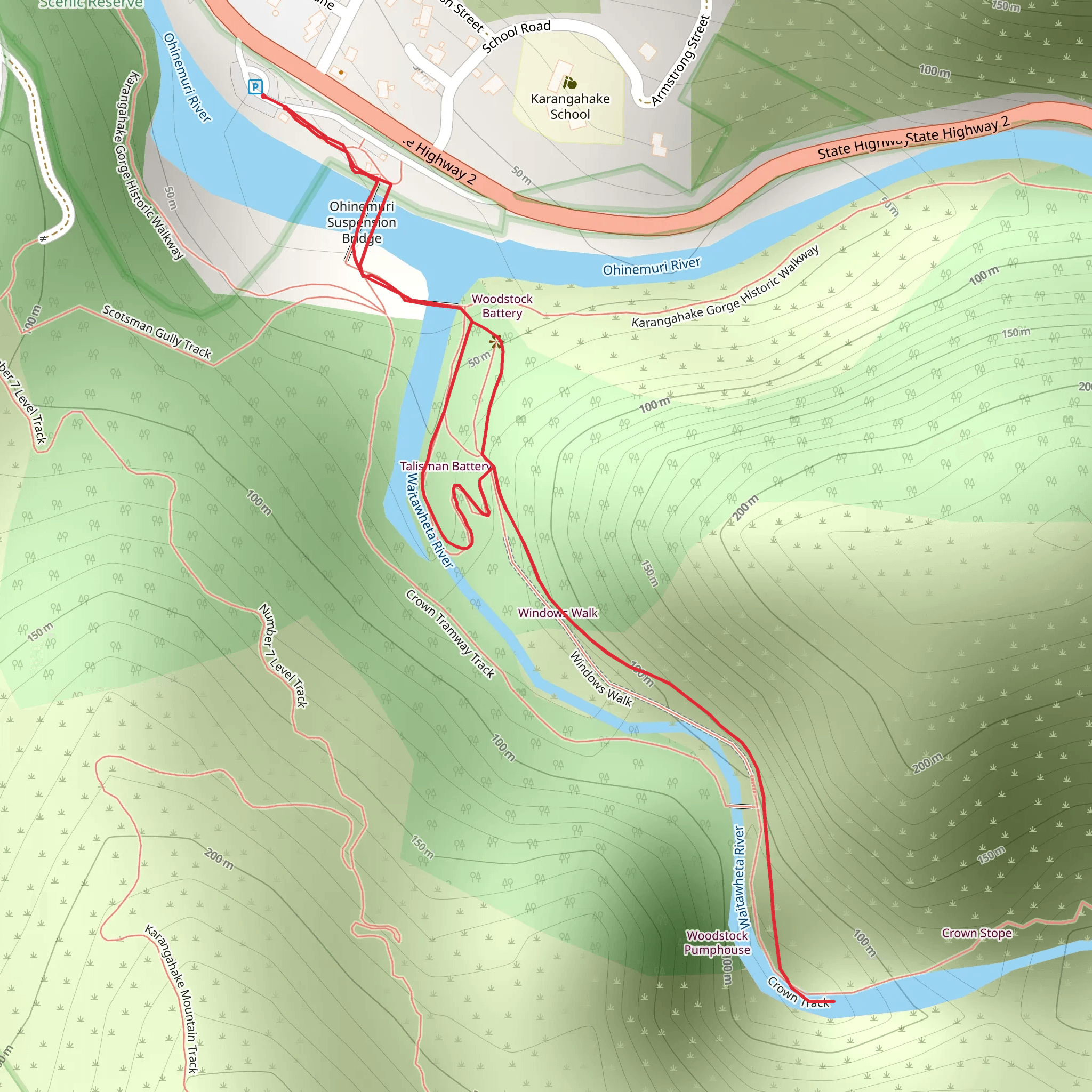 Karangahake Windows Walk mobile static map