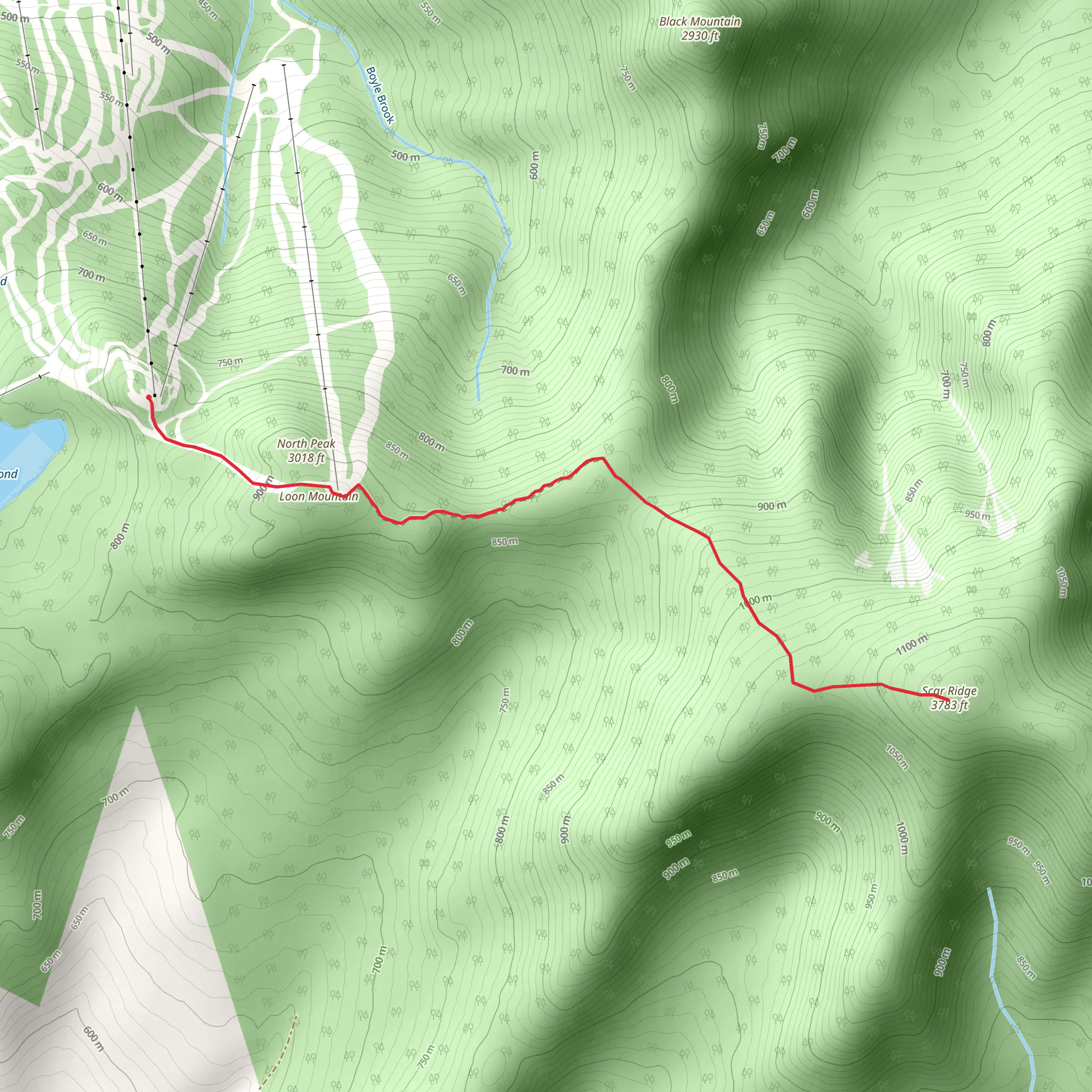 Scar Ridge Summit via Sunset Trail mobile static map