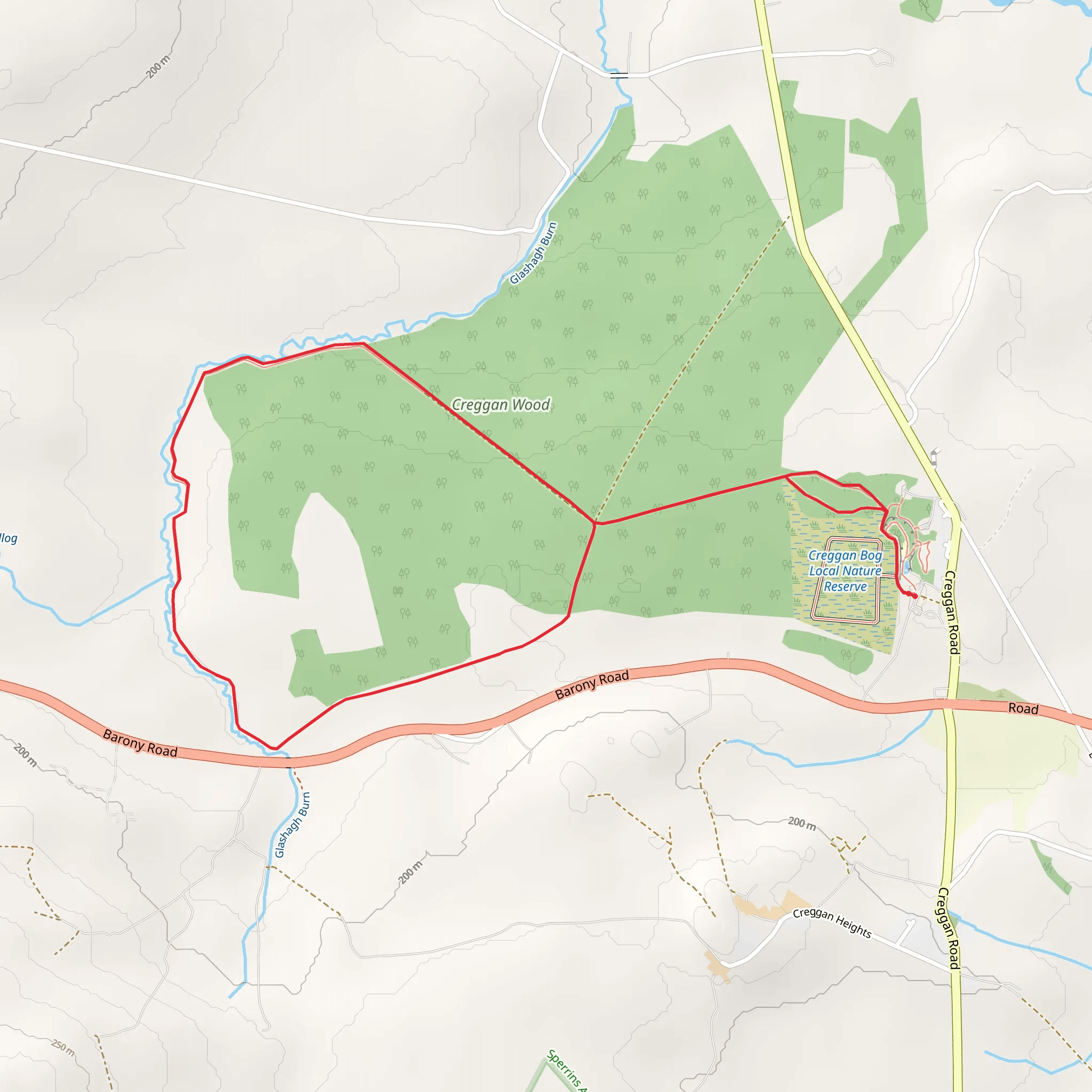 An Creagán Boidiversity Trail mobile static map
