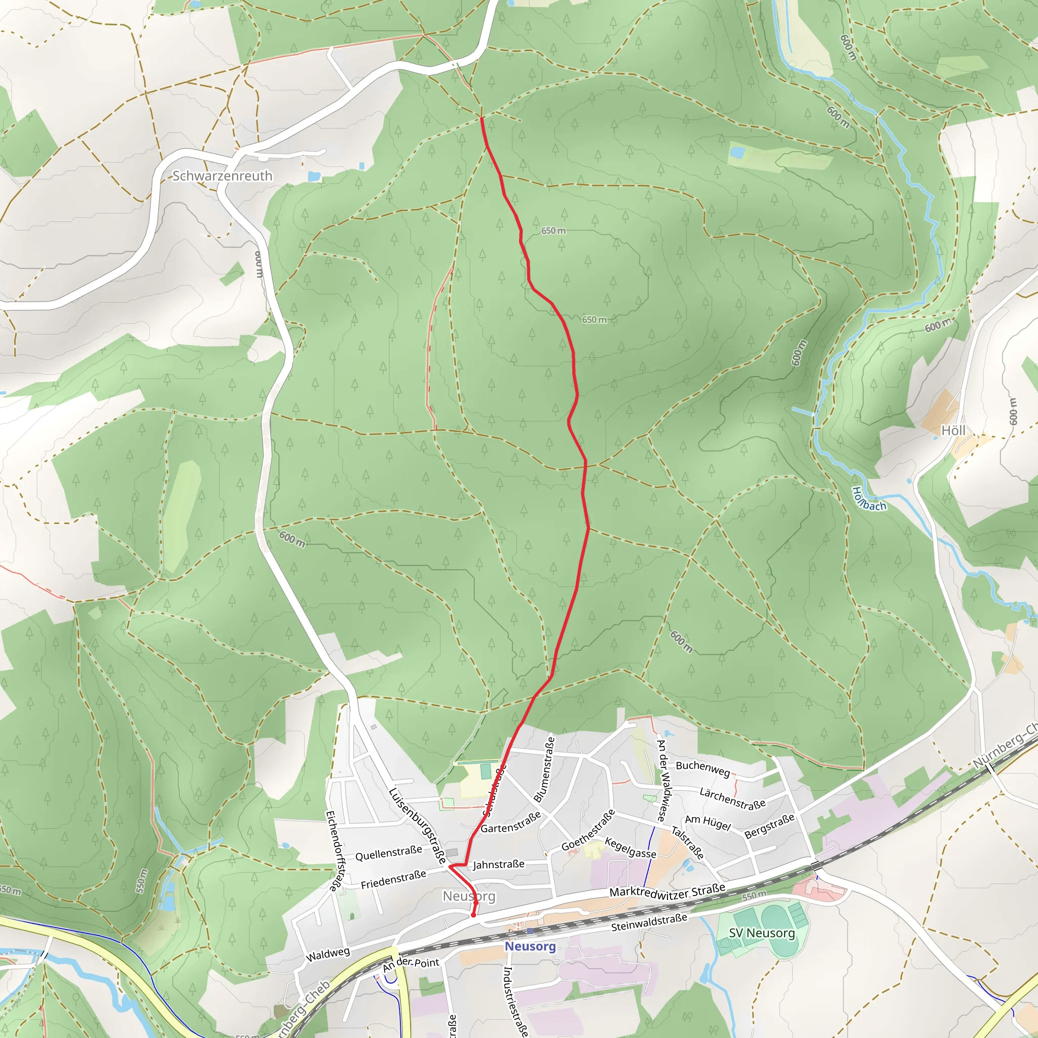 Neusorg to Frankischer Gebirgsweg Walk mobile static map