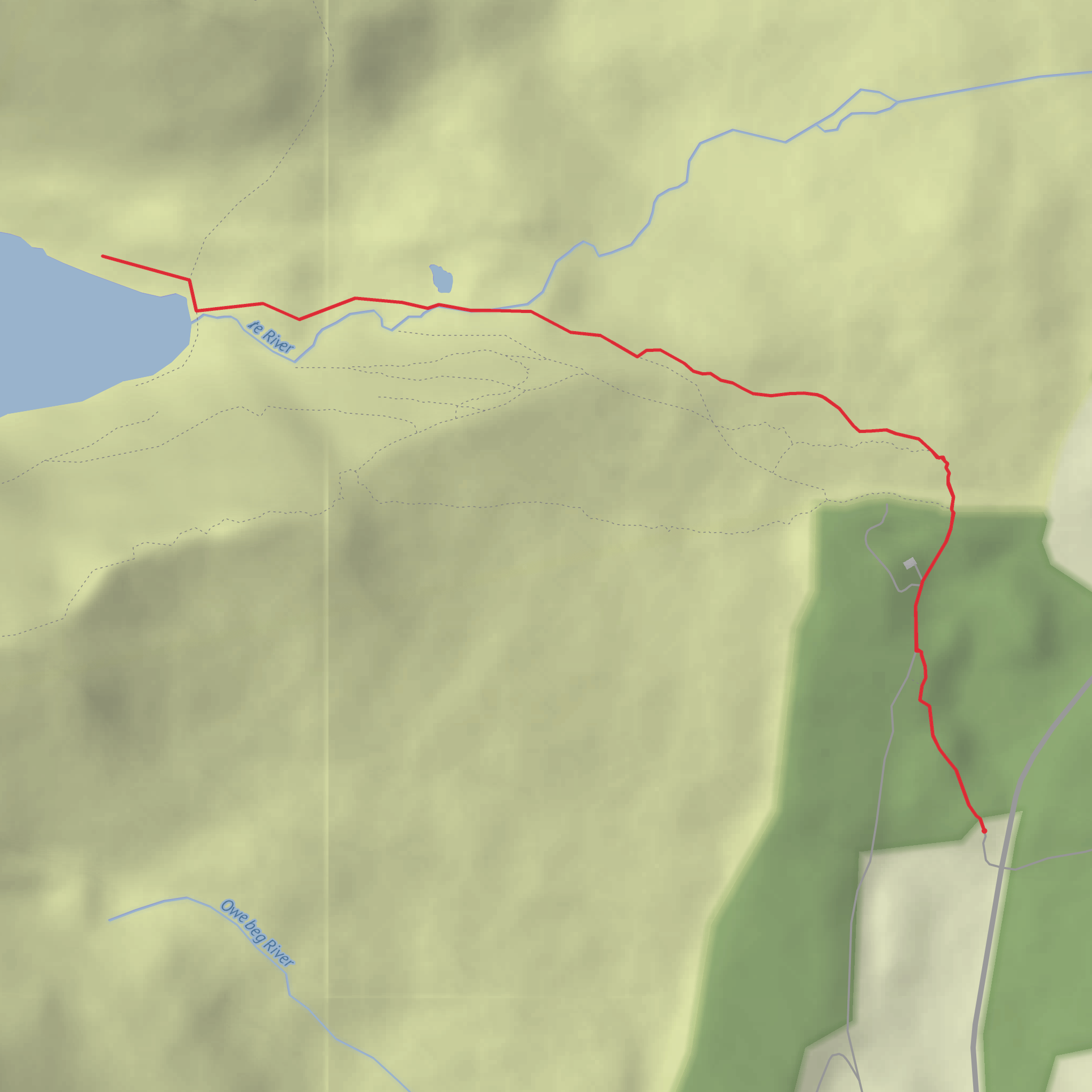 Coumshingaun Lough Out and Back mobile static map