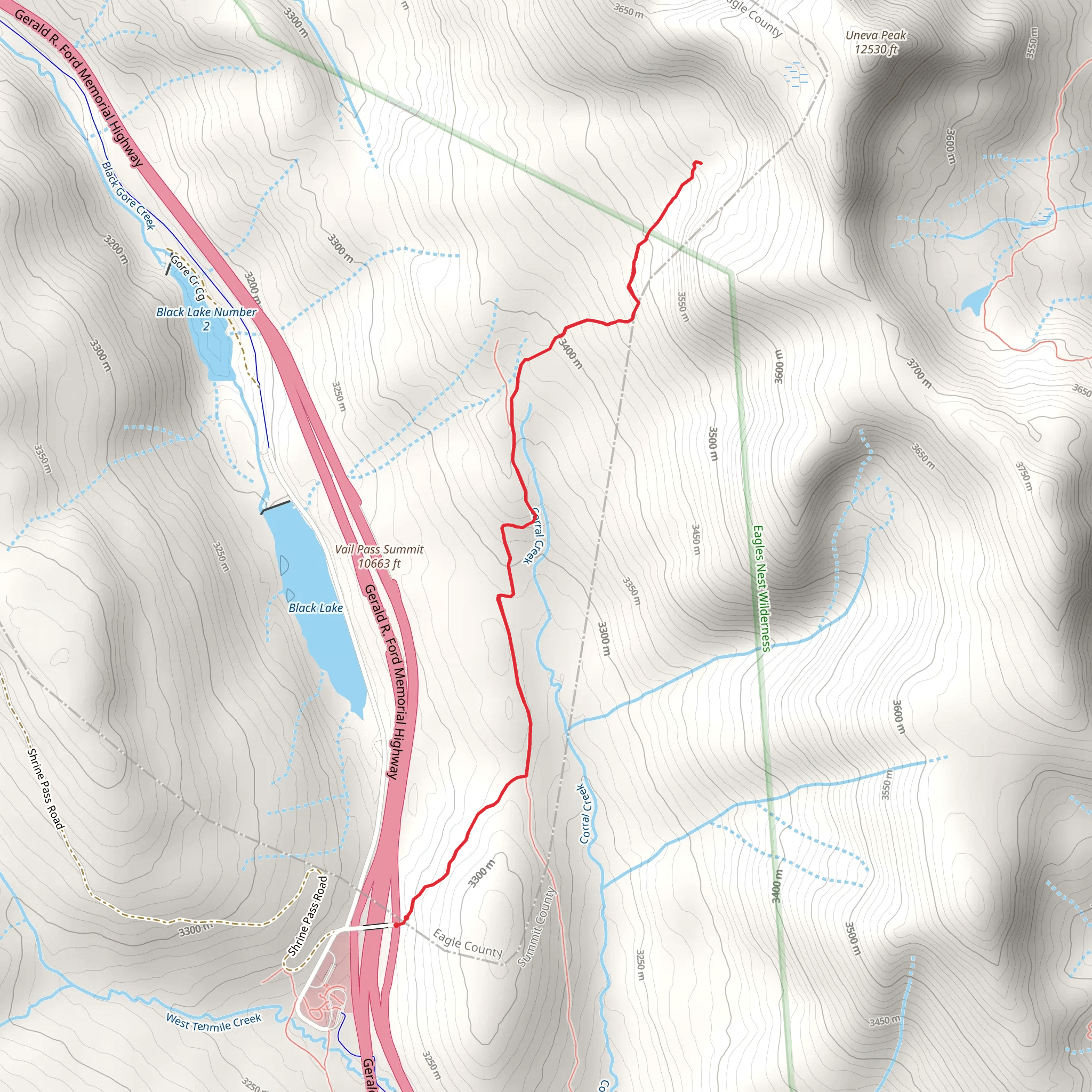 Corral Creek Trail mobile static map