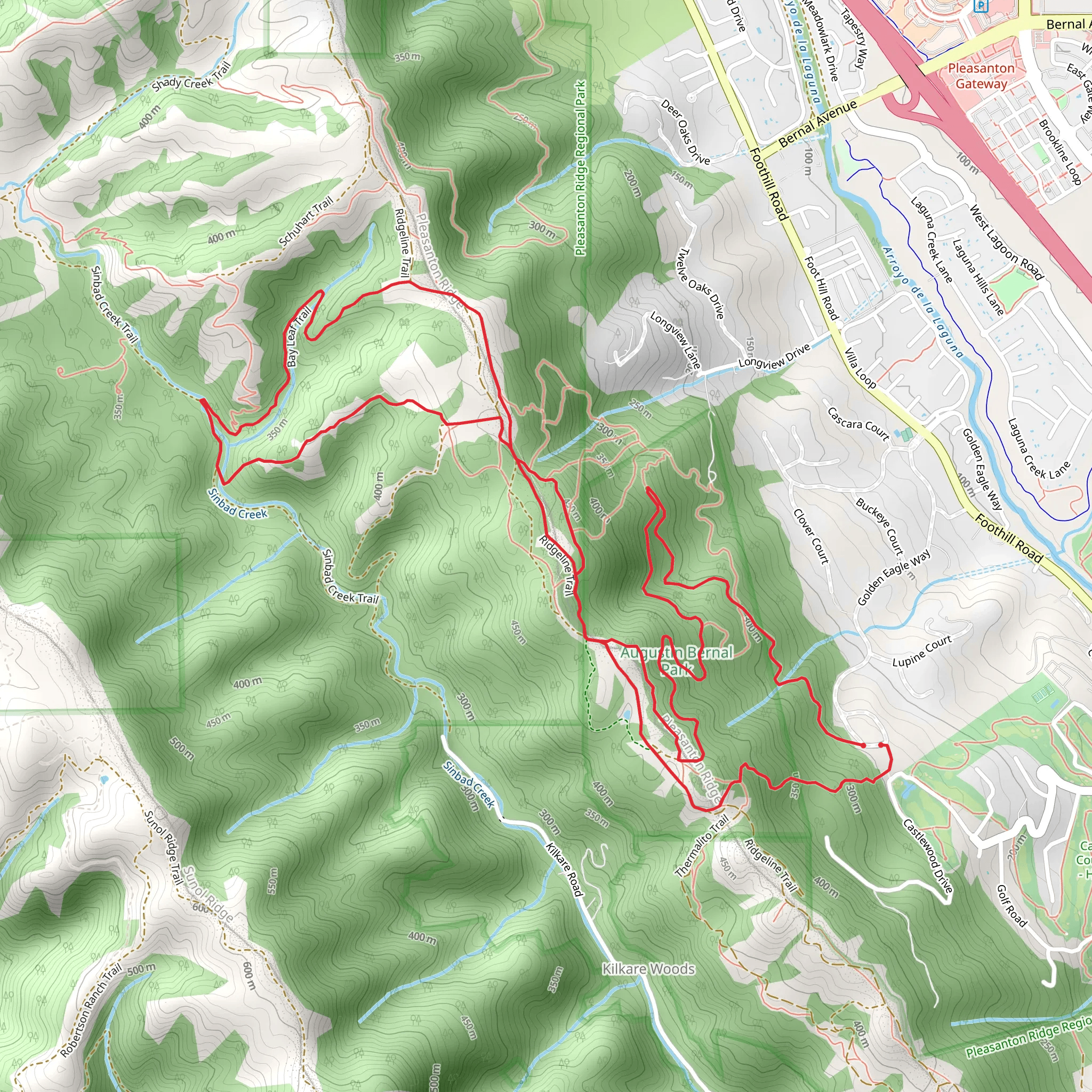 Golden Eagle, Blue Oak Knoll and Bay Leaf Loop Trail mobile static map