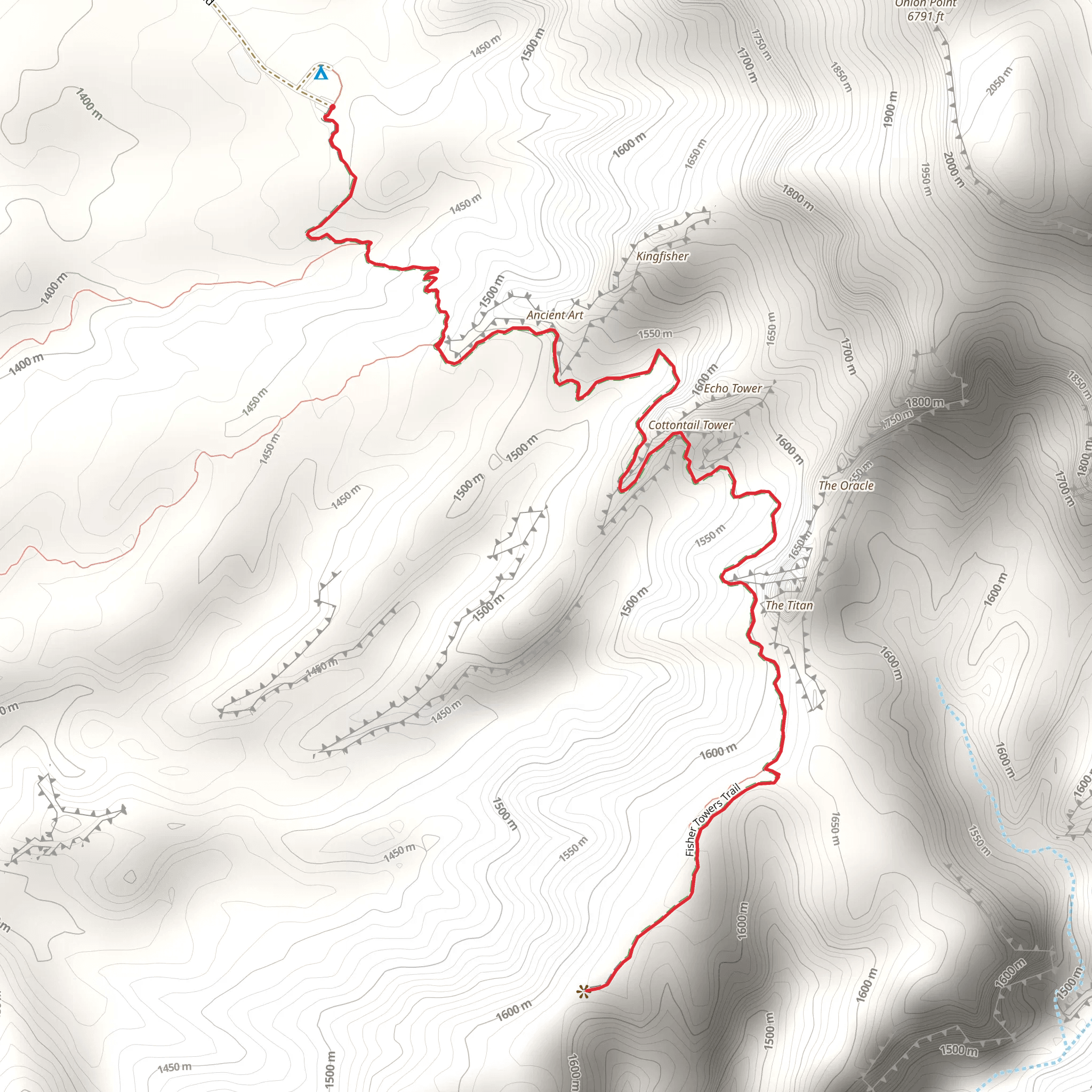 Fisher Towers Trail mobile static map
