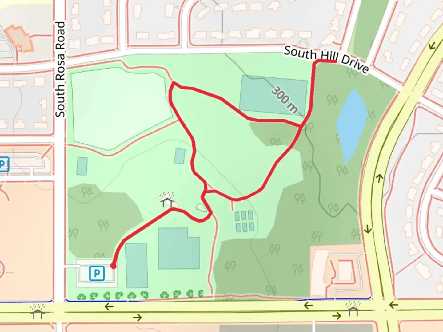 An image depicting the trail Harrison L Garner Park Loop and its surrounding area.