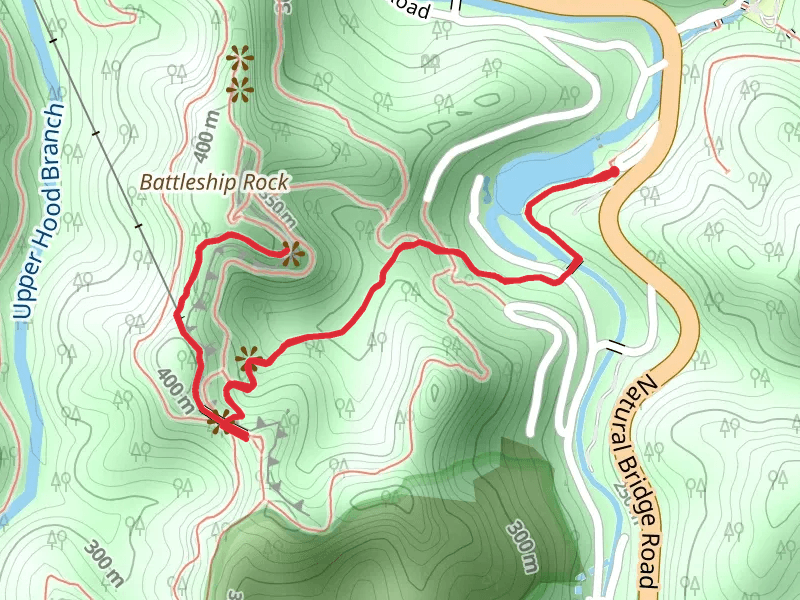 Battleship Rock via Original Natural Bridge Trail