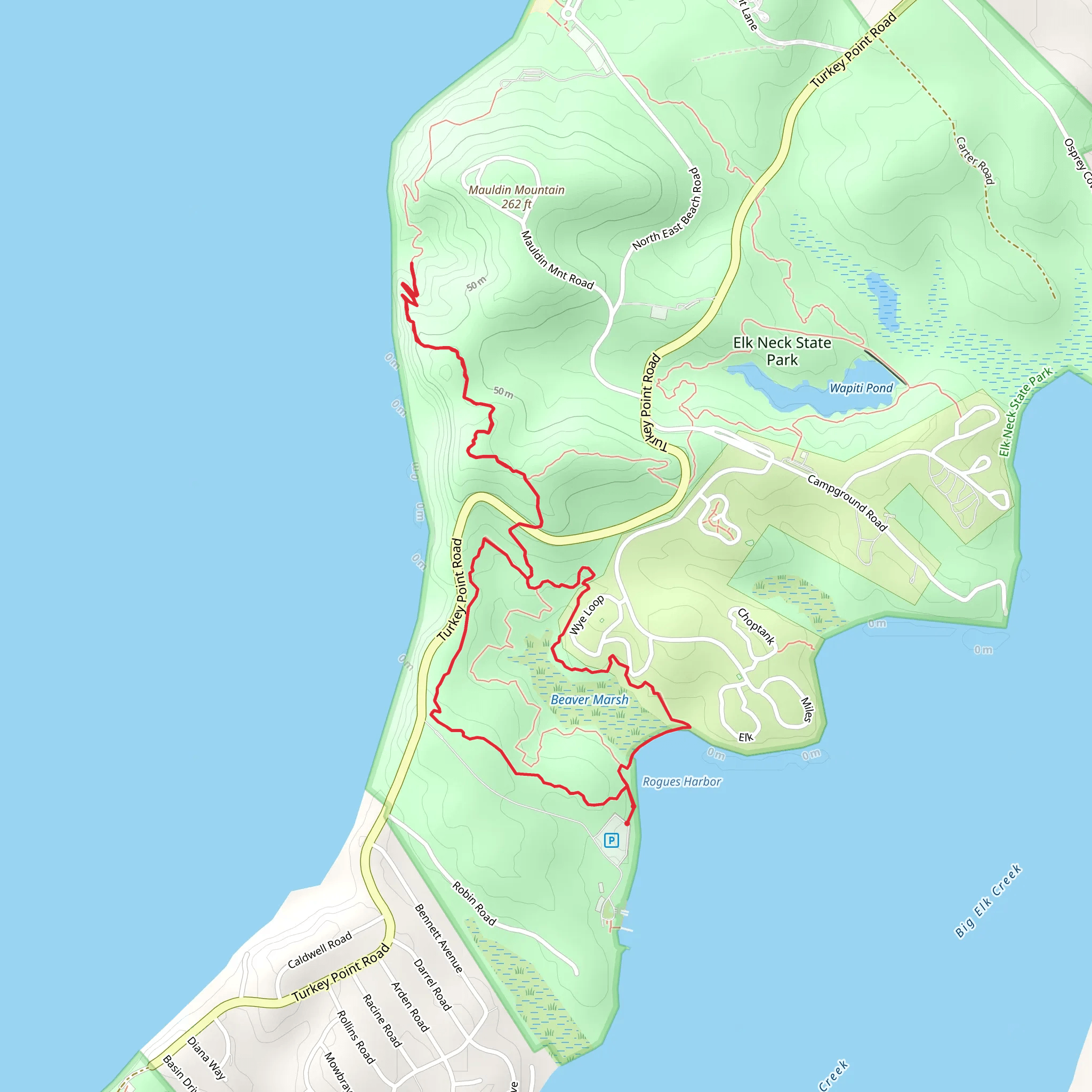 Beaver Marsh and White Banks Trail Loop mobile static map