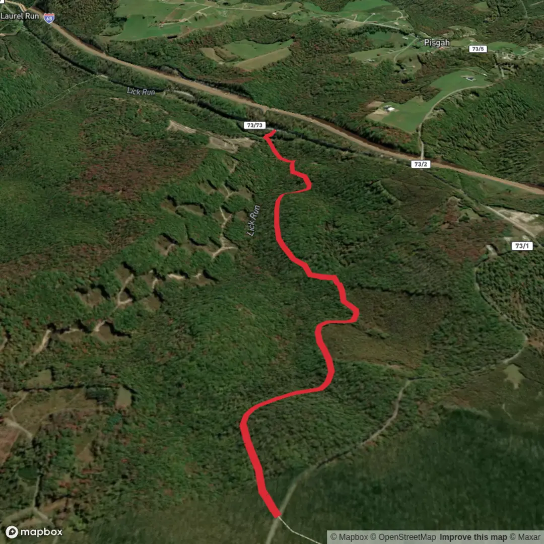 An image depicting the trail Lick Run Trail and its surrounding area.