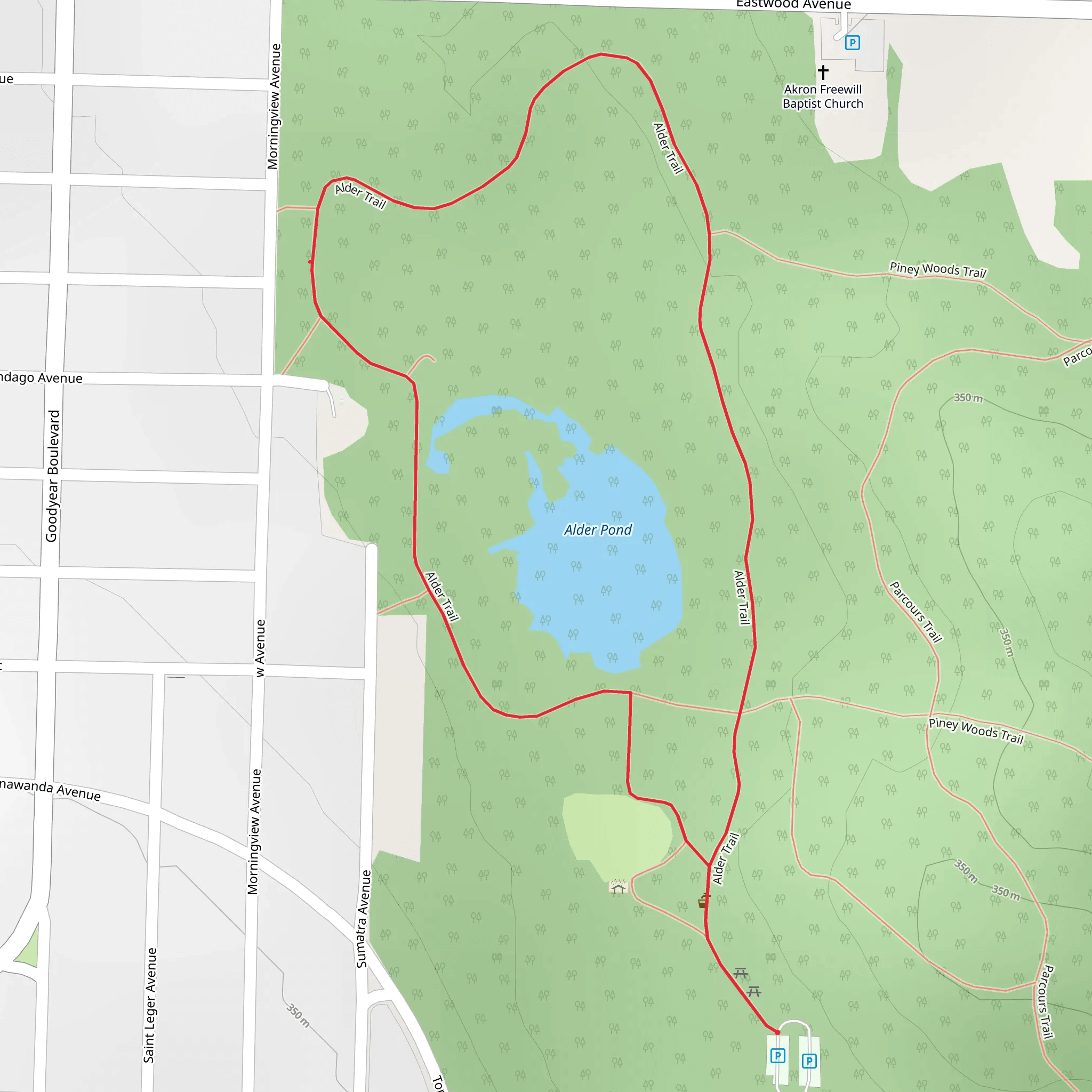 Alder Pond Loop mobile static map