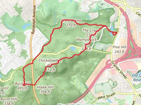 Skyline Trail and Sawcut Notch Path Loop via Saint Moritz Pond