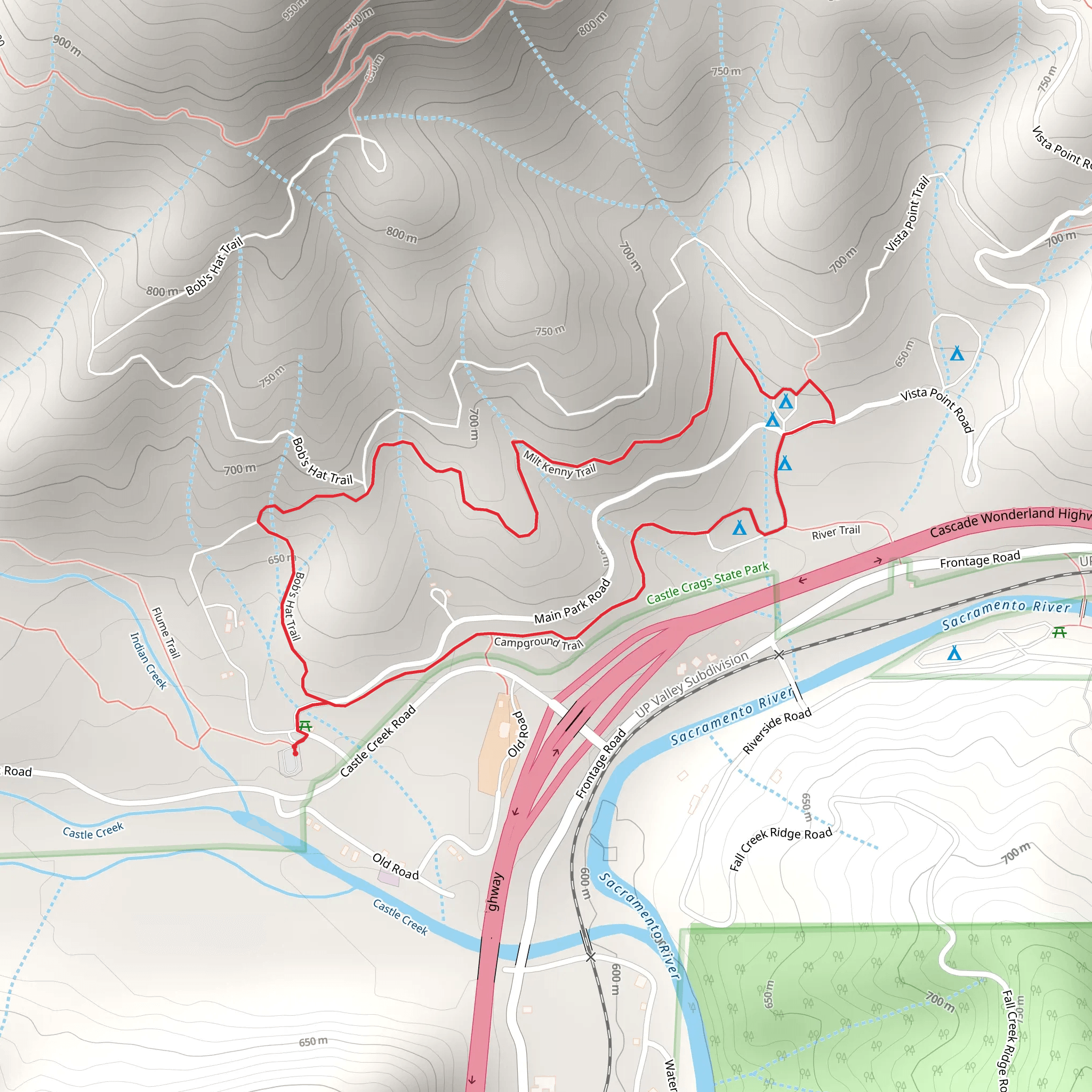 Milt Kenny Trail and Campground Loop Trail mobile static map