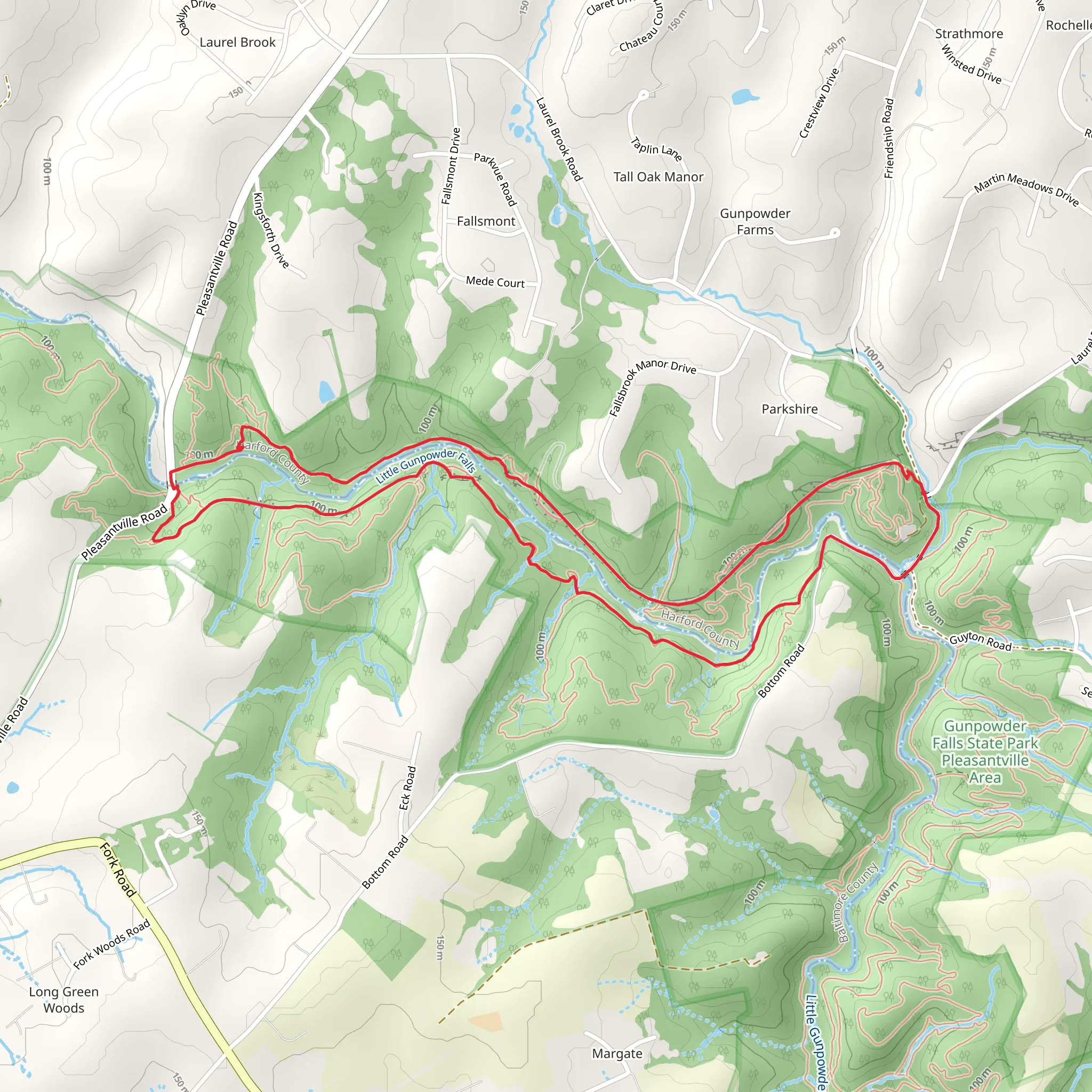 Little Gunpowder Falls Loop Trail mobile static map
