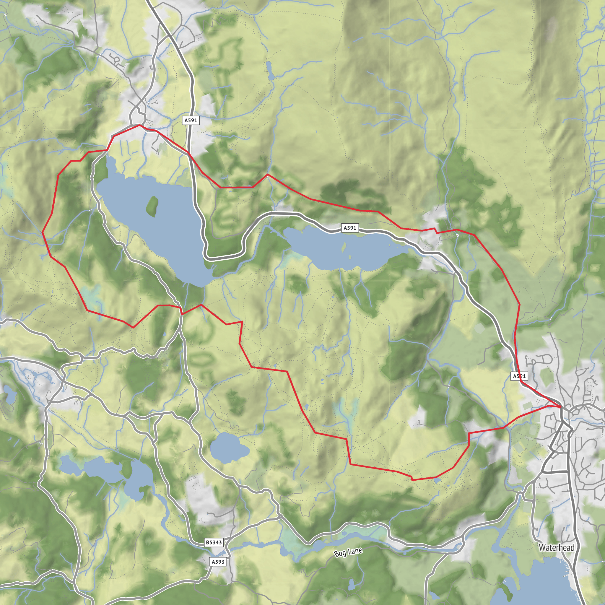 Loughrigg coffin circular walk mobile static map