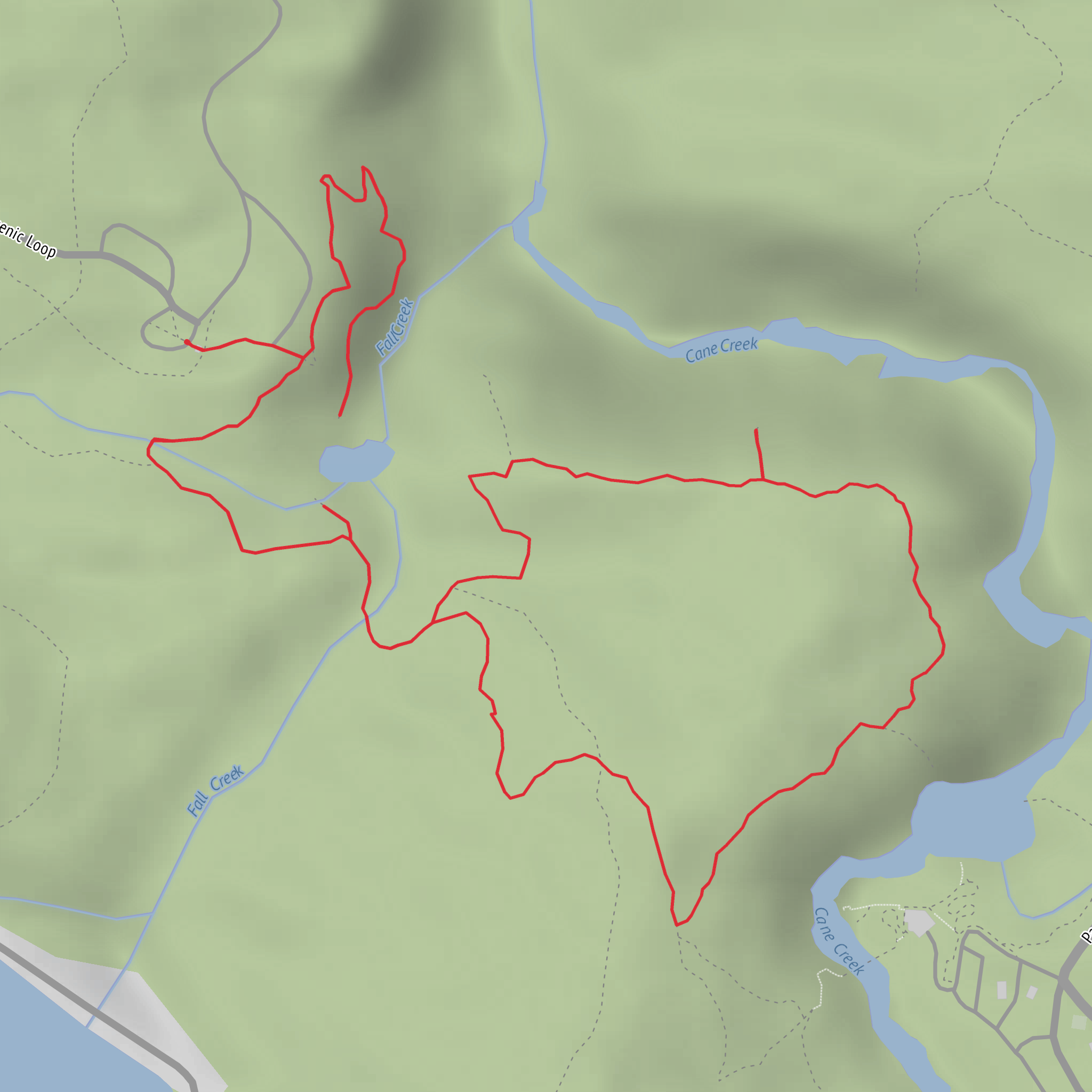 Gorge Overlook and Woodland Loop mobile static map