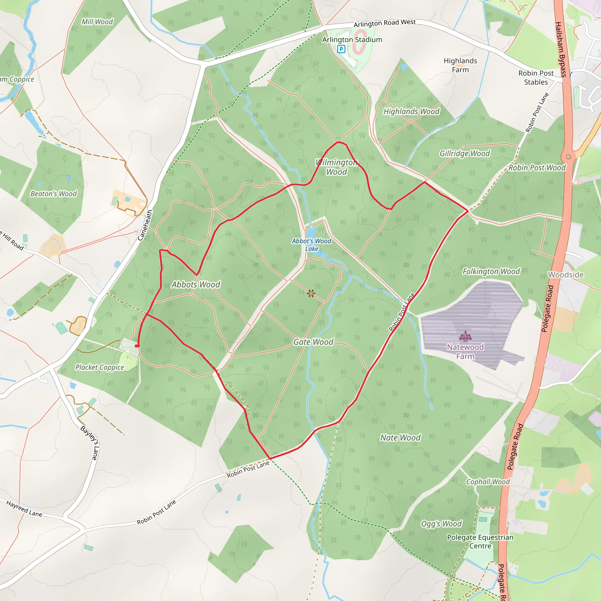 Abbot's Wood Loop mobile static map