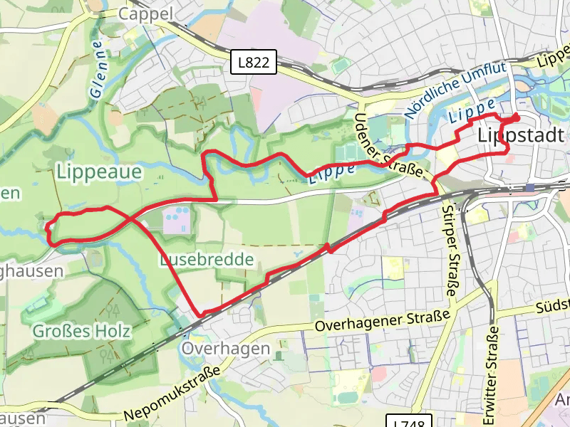 Lippe via Bezirksrundweg Moehne