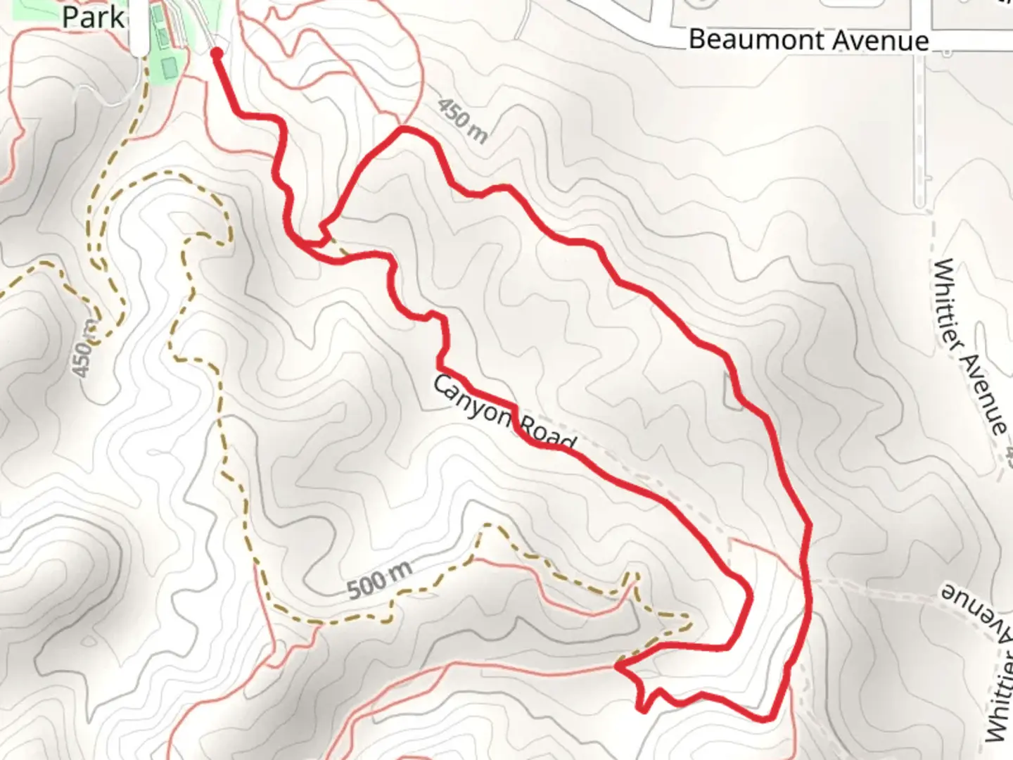 An image depicting the trail Canyon Road Loop and its surrounding area.