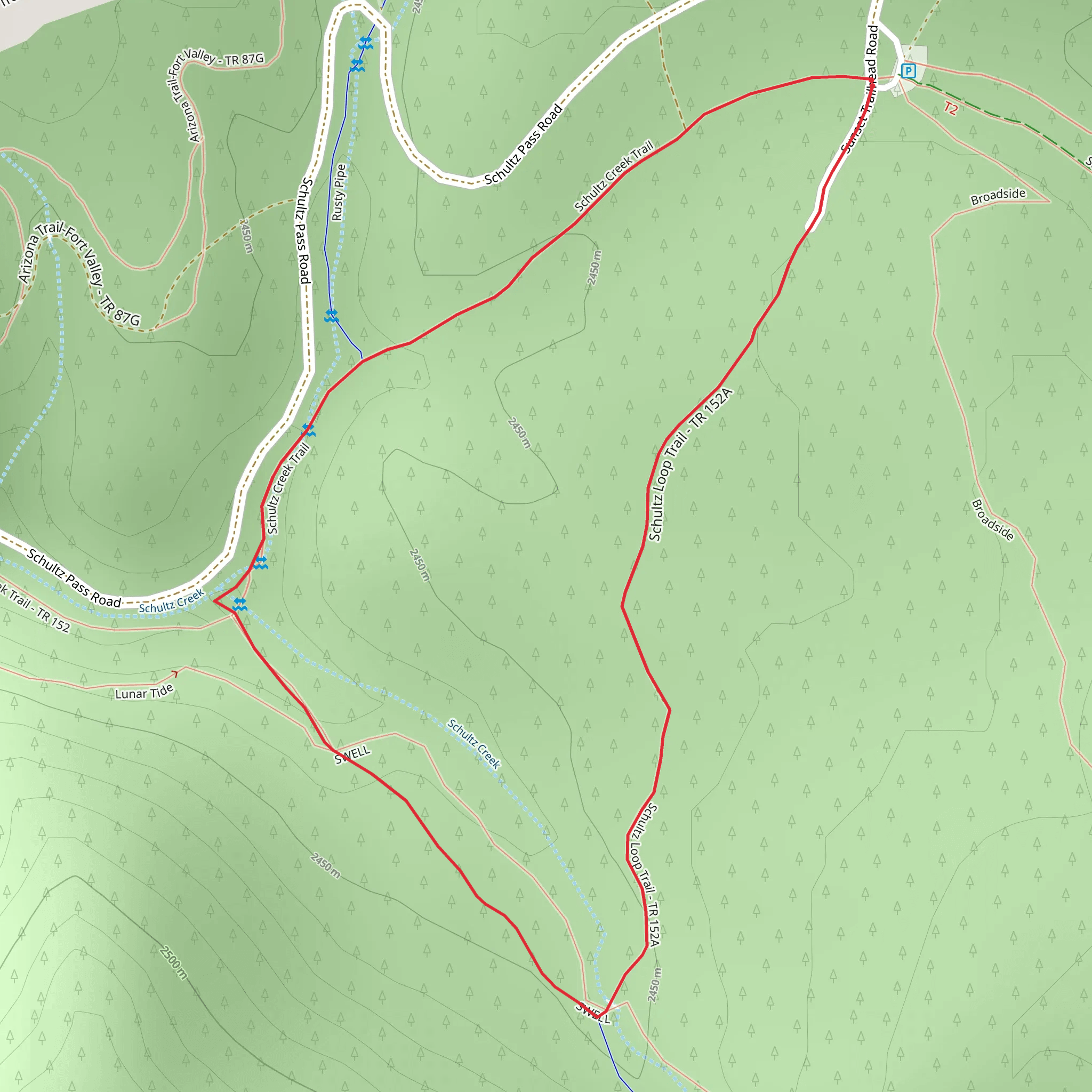 Schultz Loop Trail mobile static map