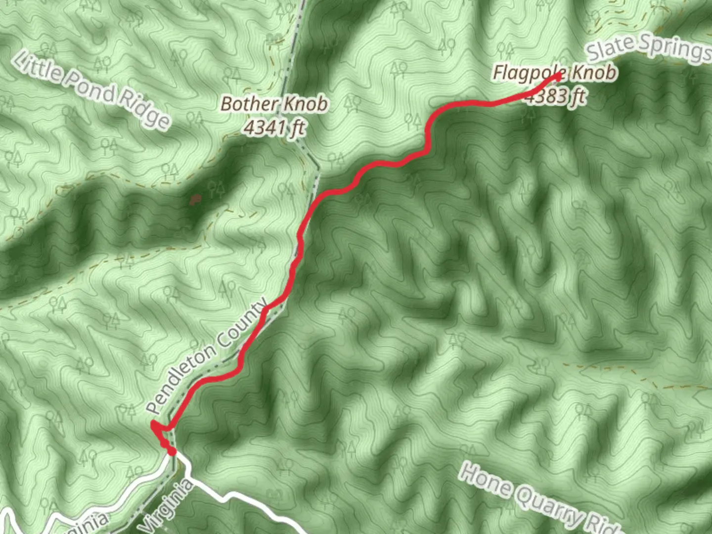 An image depicting the trail Slate Springs Mountain Trail and its surrounding area.