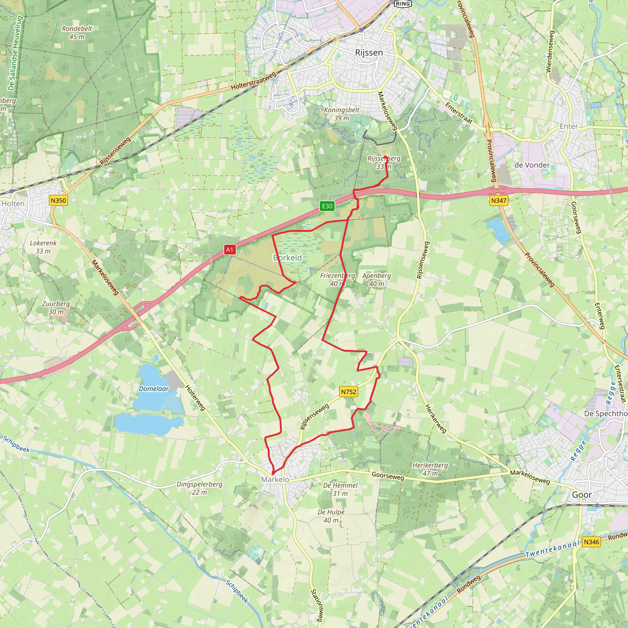 Overijssels Havezatenpad and Herikeres Weg Loop mobile static map