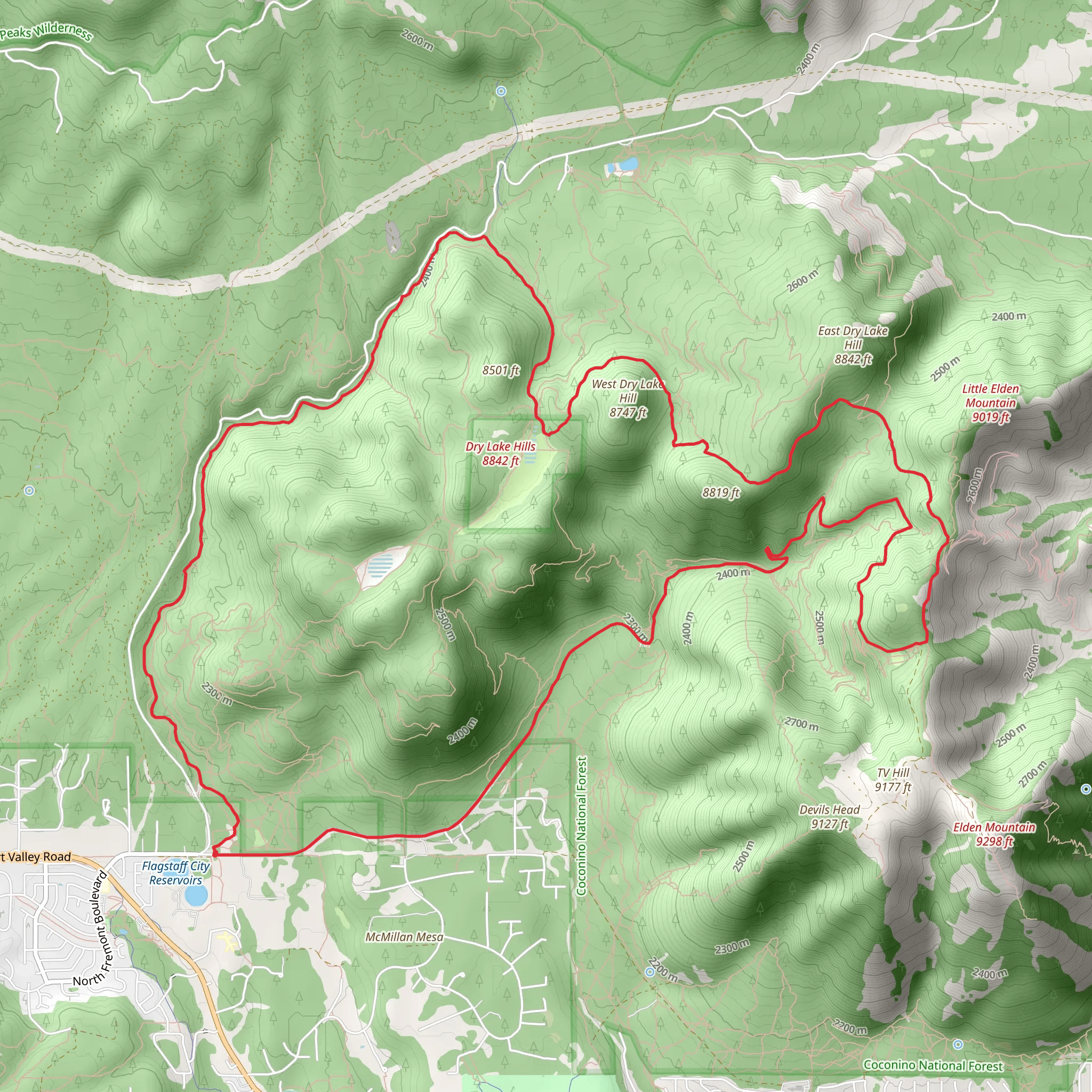 Sunset Trail and Arizona Trail mobile static map
