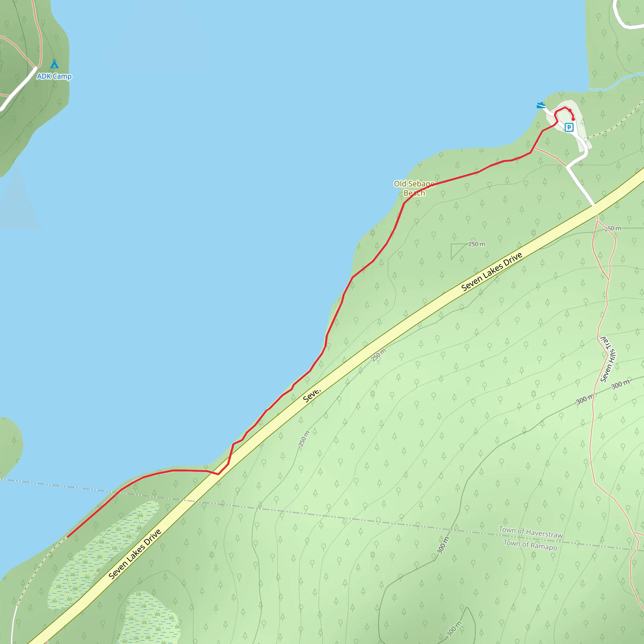 Lake Sebago South Shore Trail mobile static map