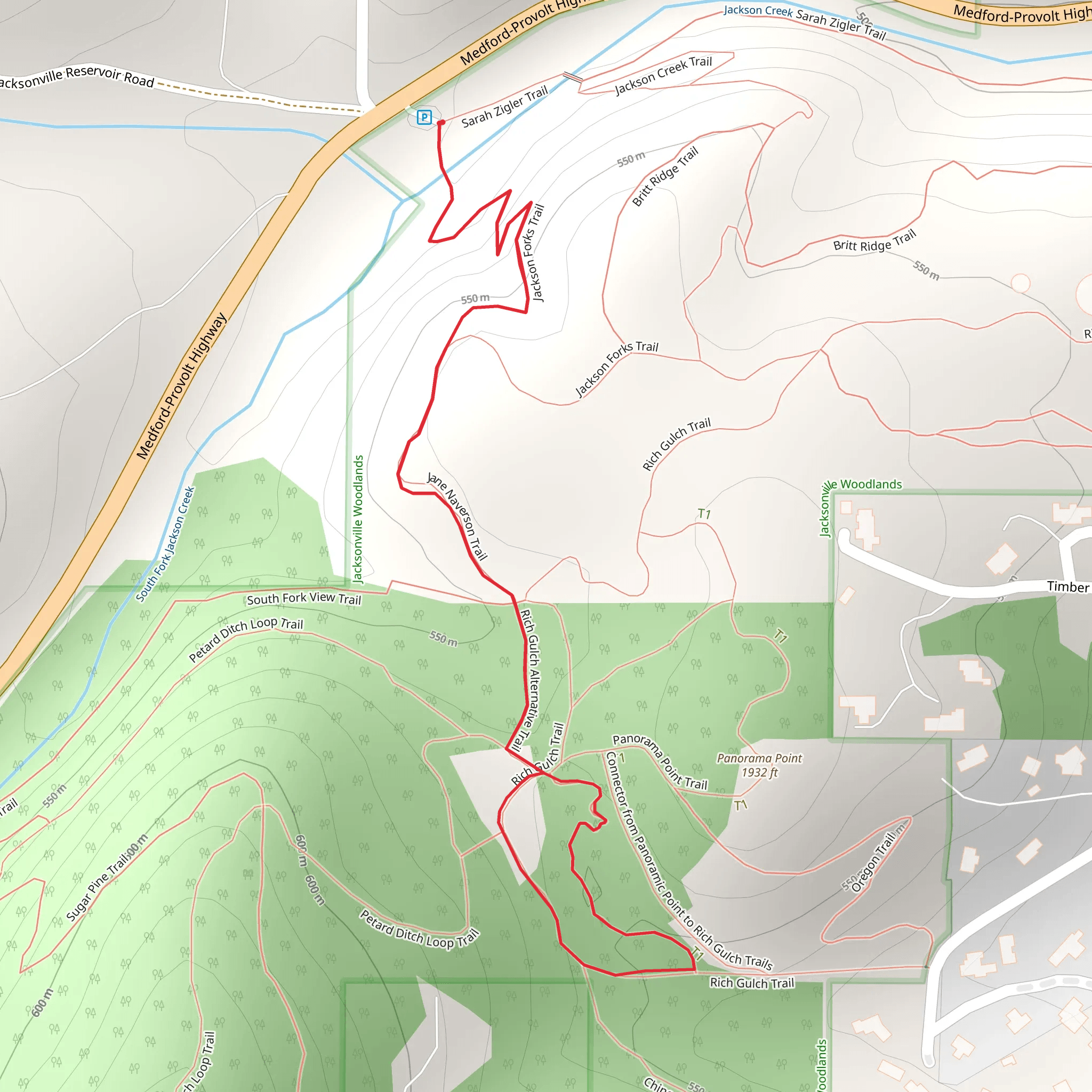 Jackson Forks, Jane Naverson and Rich Gulch Loop Trail mobile static map