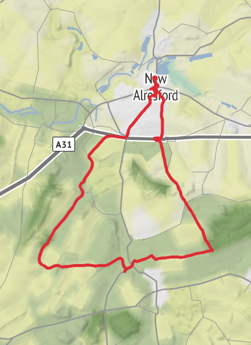 Cheriton Alresford Tichborne Loop mobile static map